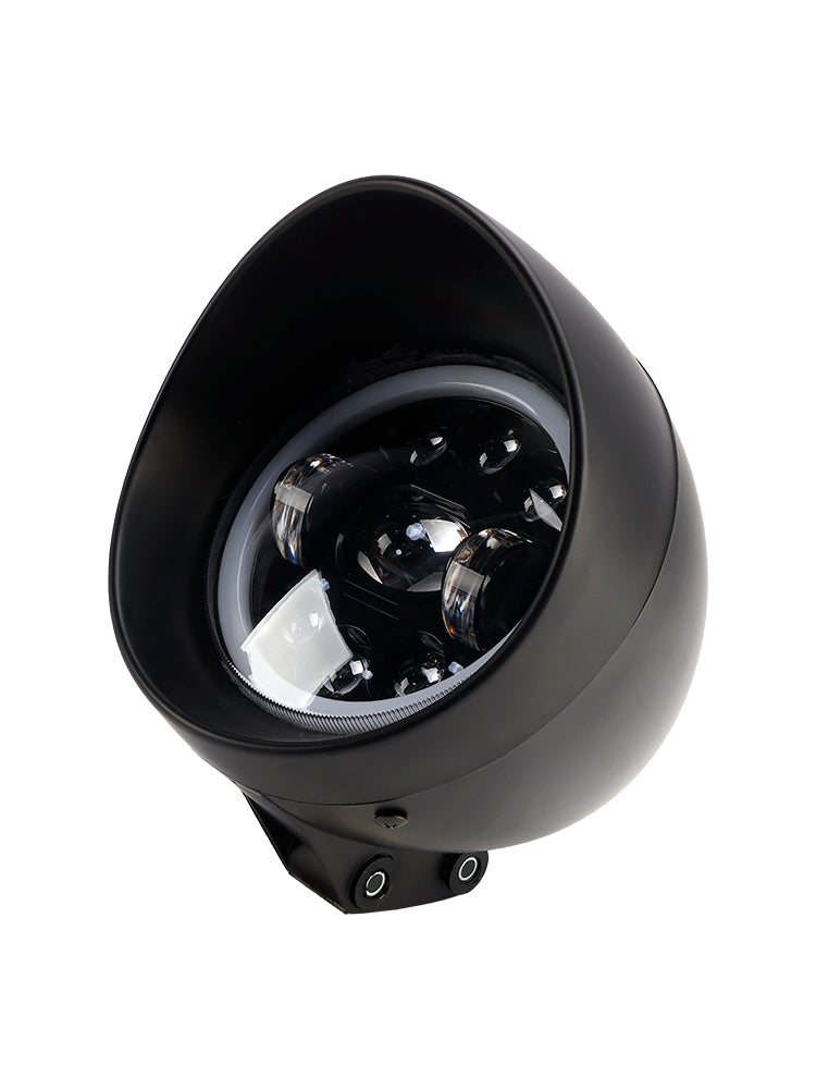 Motorrad Universal Chrom 5.75" Scheinwerferlampe Spotlight 9-Glühbirnen