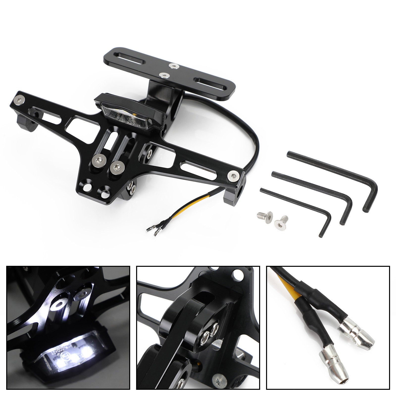 Yamaha BWS R25 R3 MSX Plaque d'immatriculation support Fender Eliminator Black