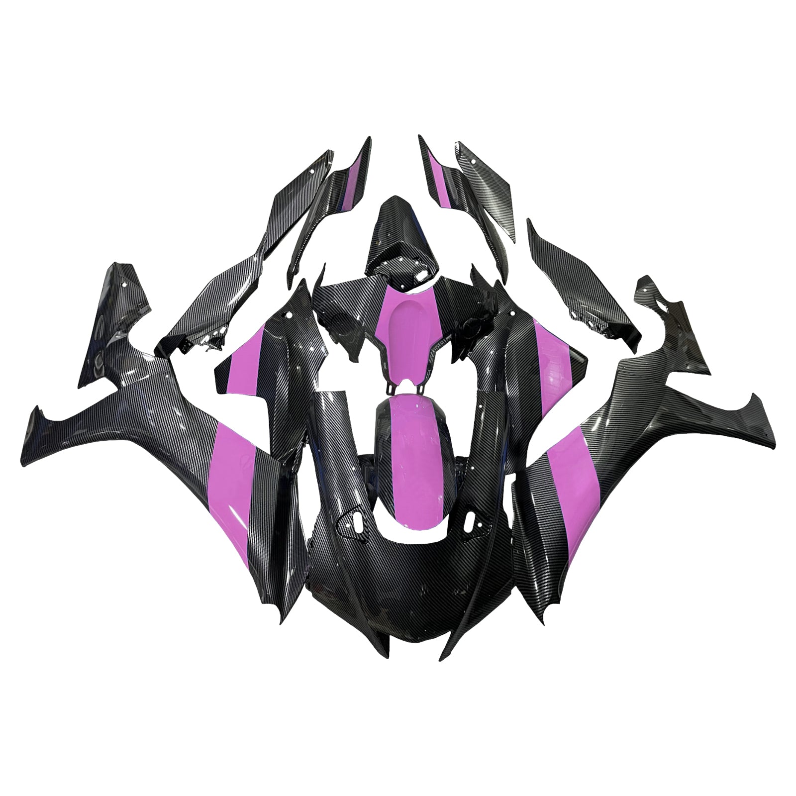Amotopart 2020-2025 Yamaha YZF-R1 Carbon Fiber Pattern Pink Fairing Kit