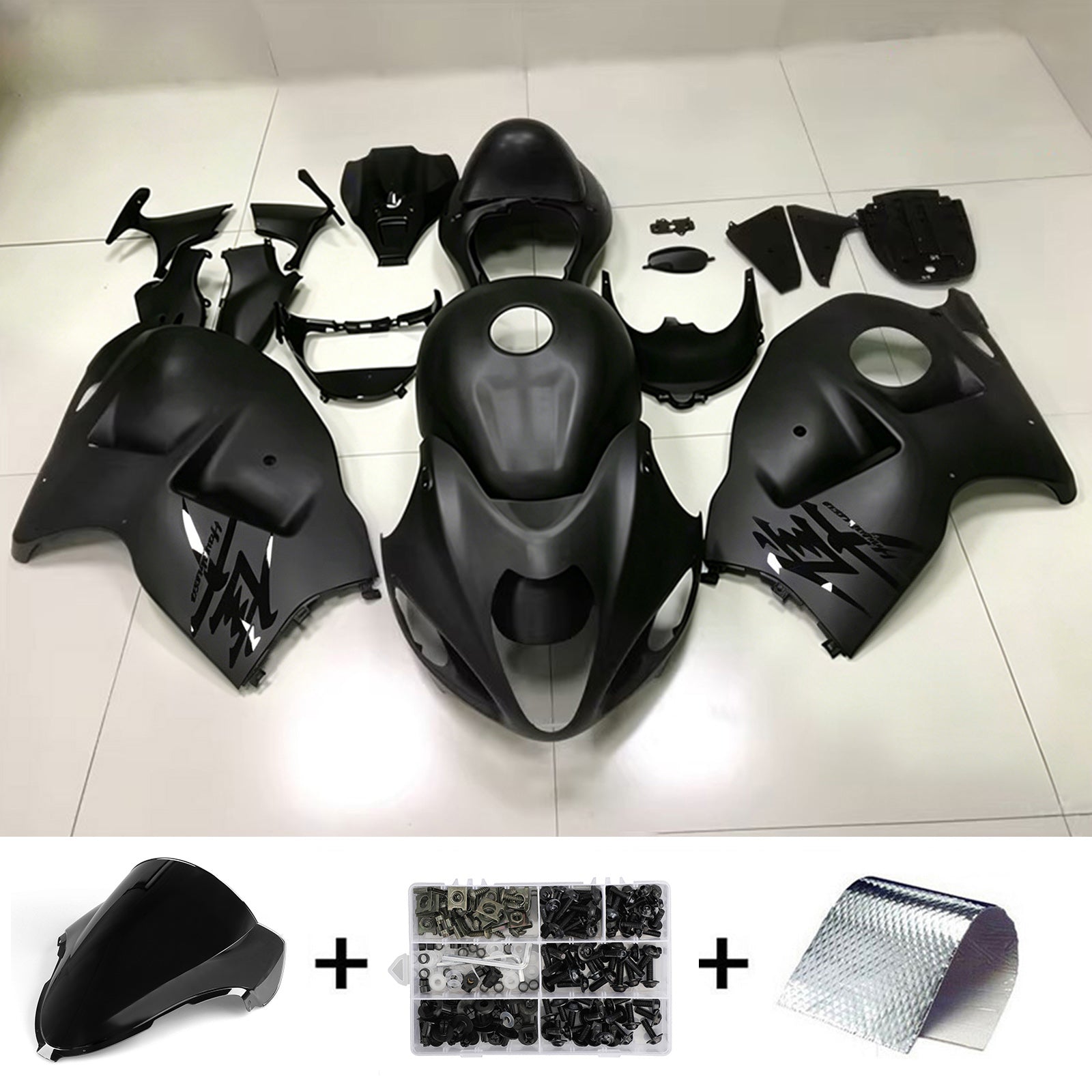 Amotopart 1999-2007 Suzuki Hayabusa GSX1300R Black Fairing Kit