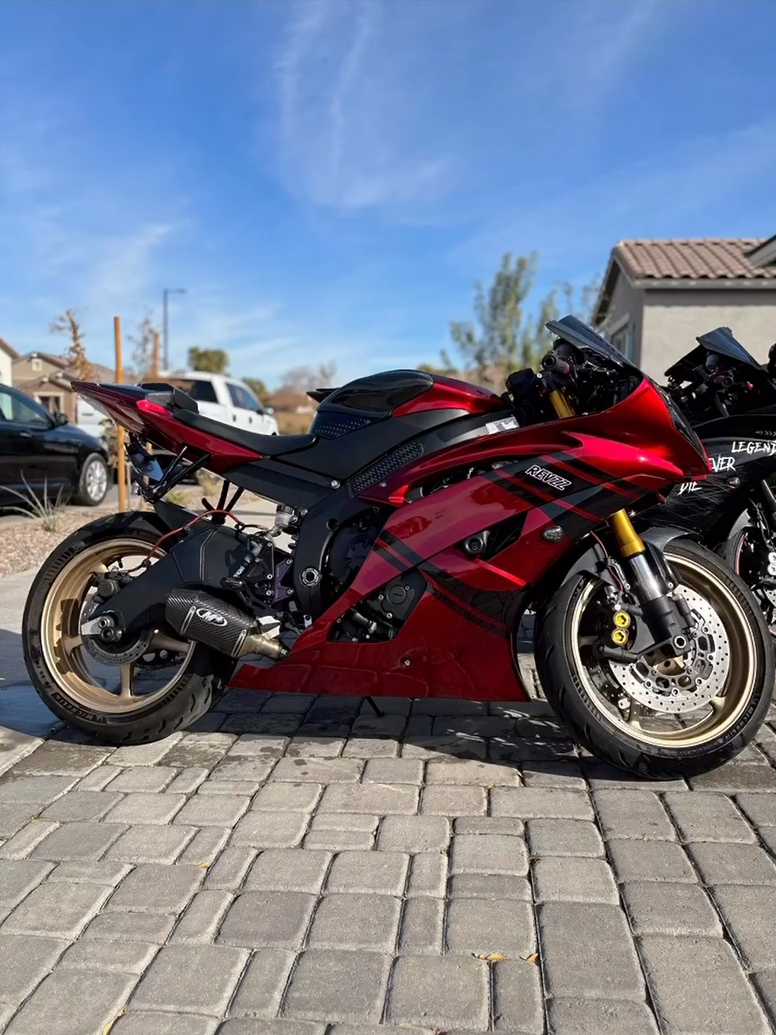 Amotopart 2008-2016 Yamaha YZF 600 R6 Gloss Red Black Fairing Kit