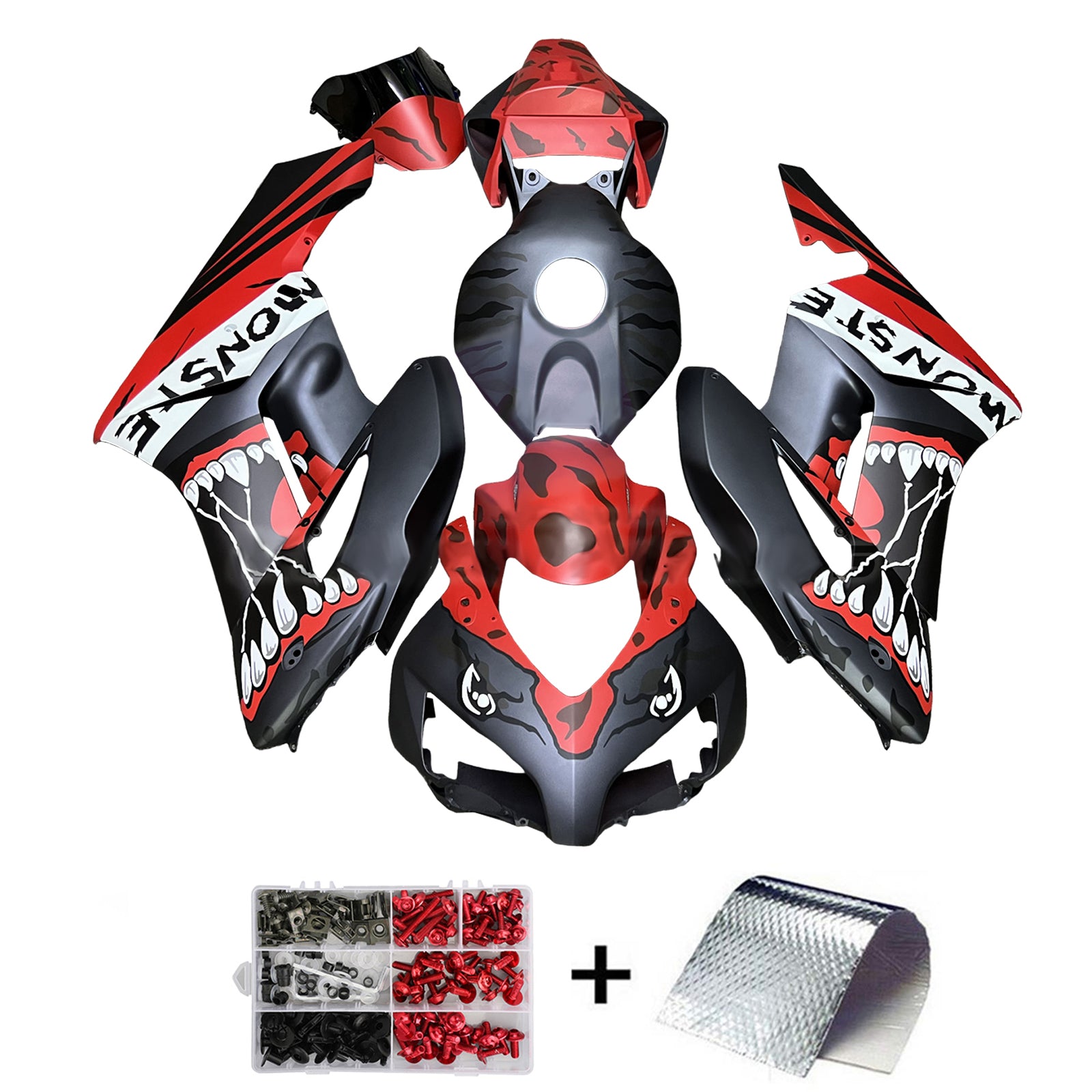 Amotopart 2004-2005 Honda CBR1000RR Matte Red Black Fairing Kit