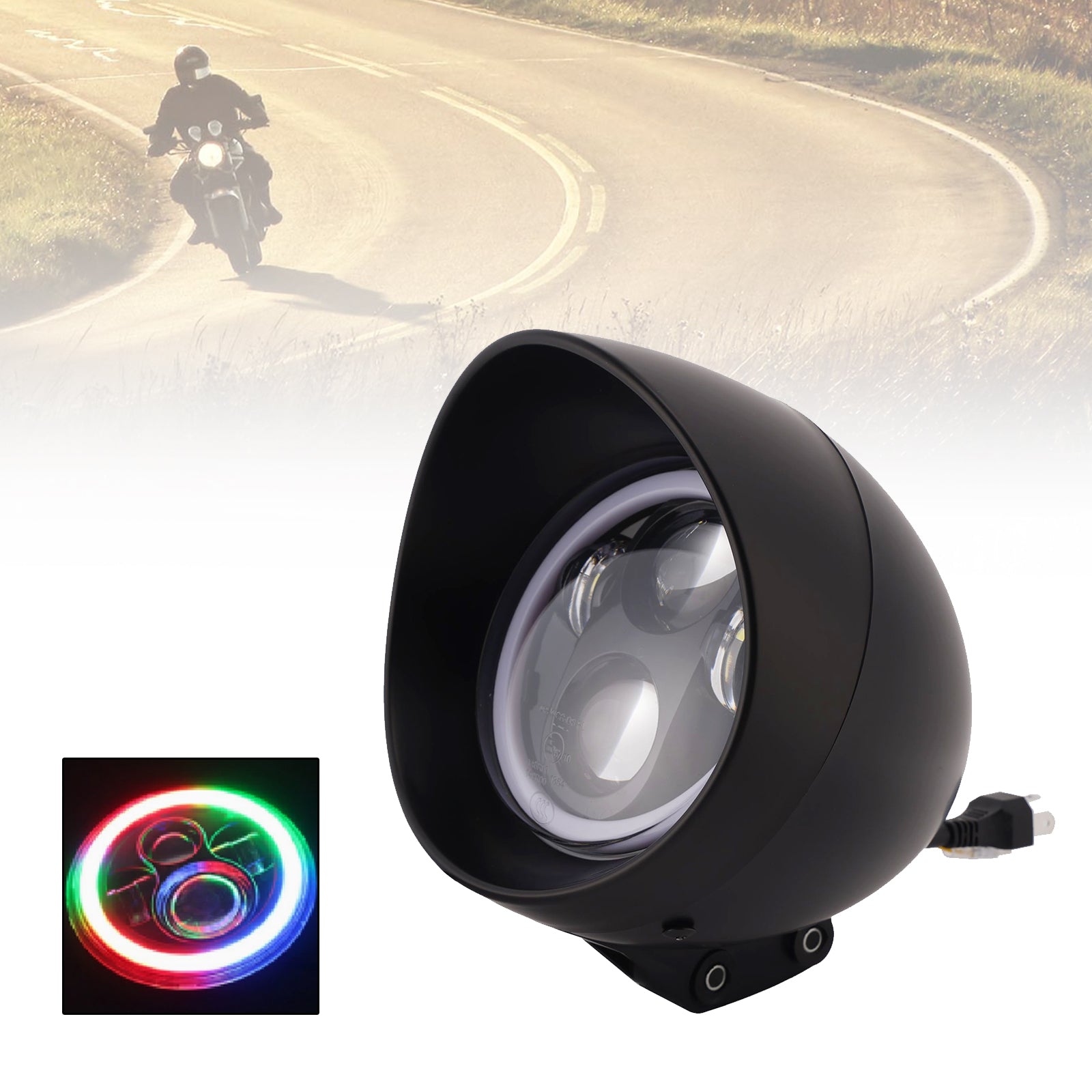 5.75" Cruise Cafe Racer Motorcycle Spotlight Headlight Led 4000lm Chrome