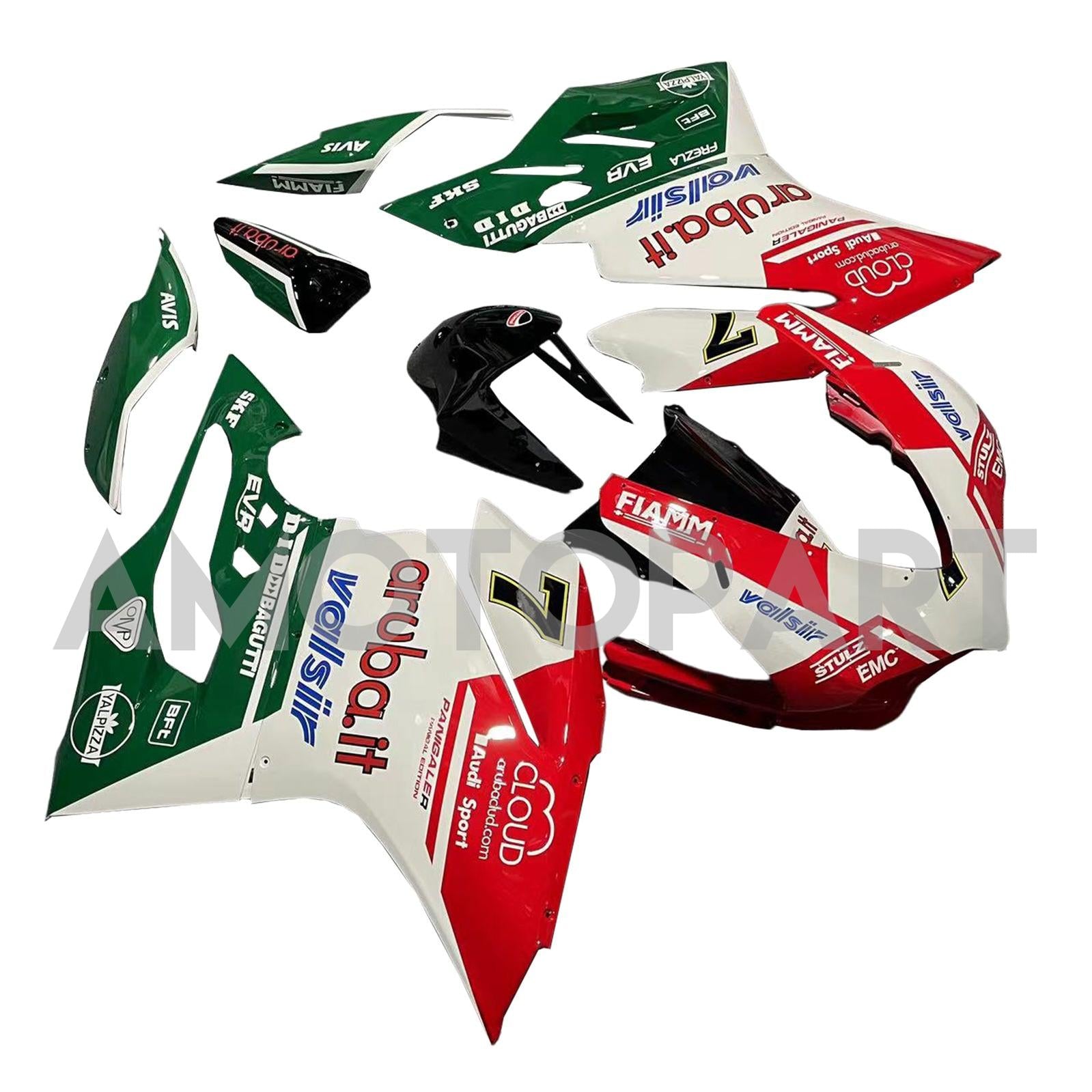 Amotopart 2015-2020 Ducati 959 Green White Red Fairing Kit