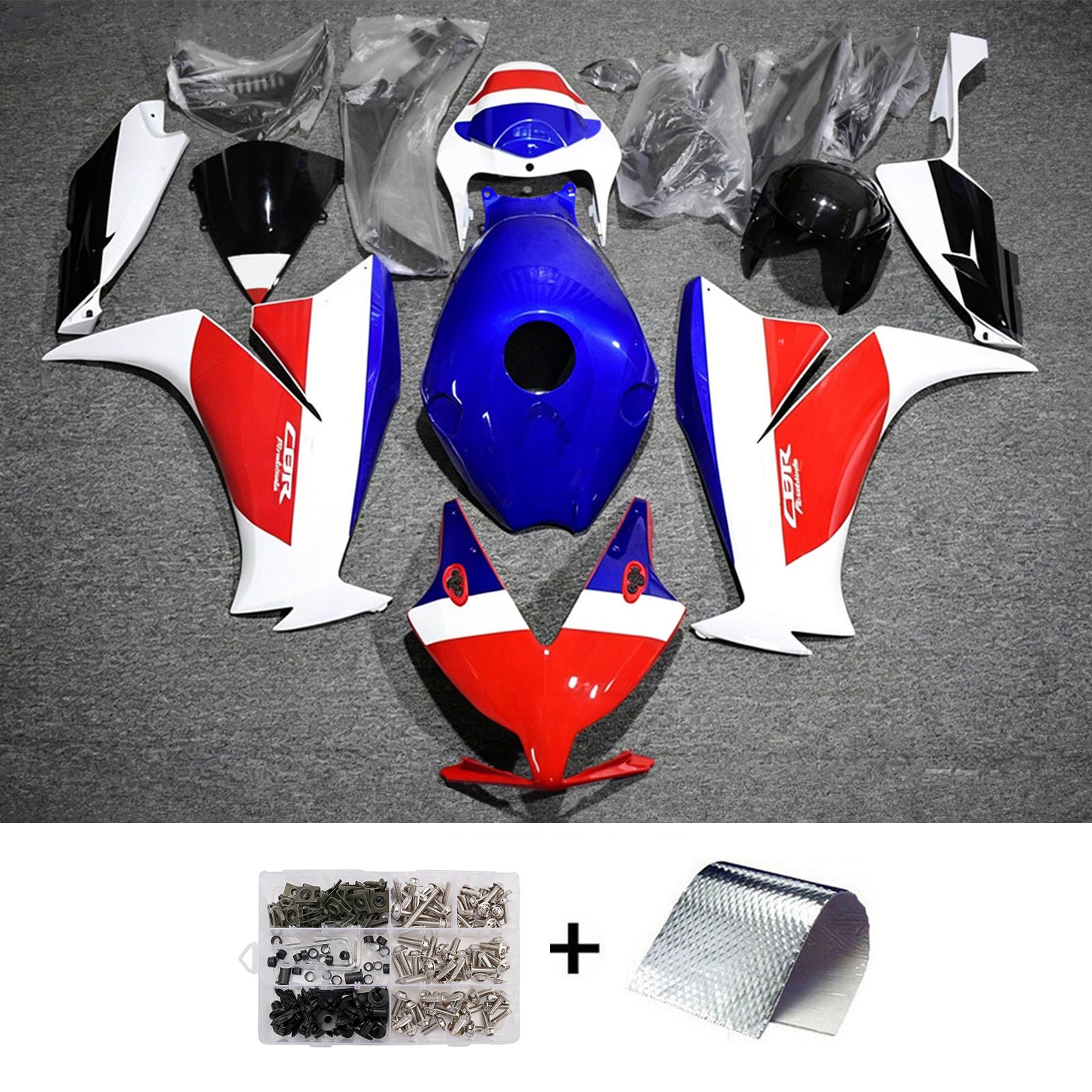 Amotopart 2012-2016 Honda CBR1000RR White/Red/Blue Fairing Kit
