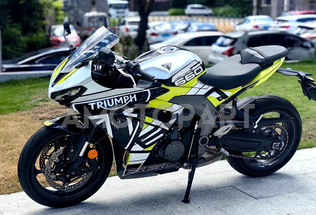 Amotopart 2024-2025 Triumph Daytona 660 Black White Yellow Fairing Kit