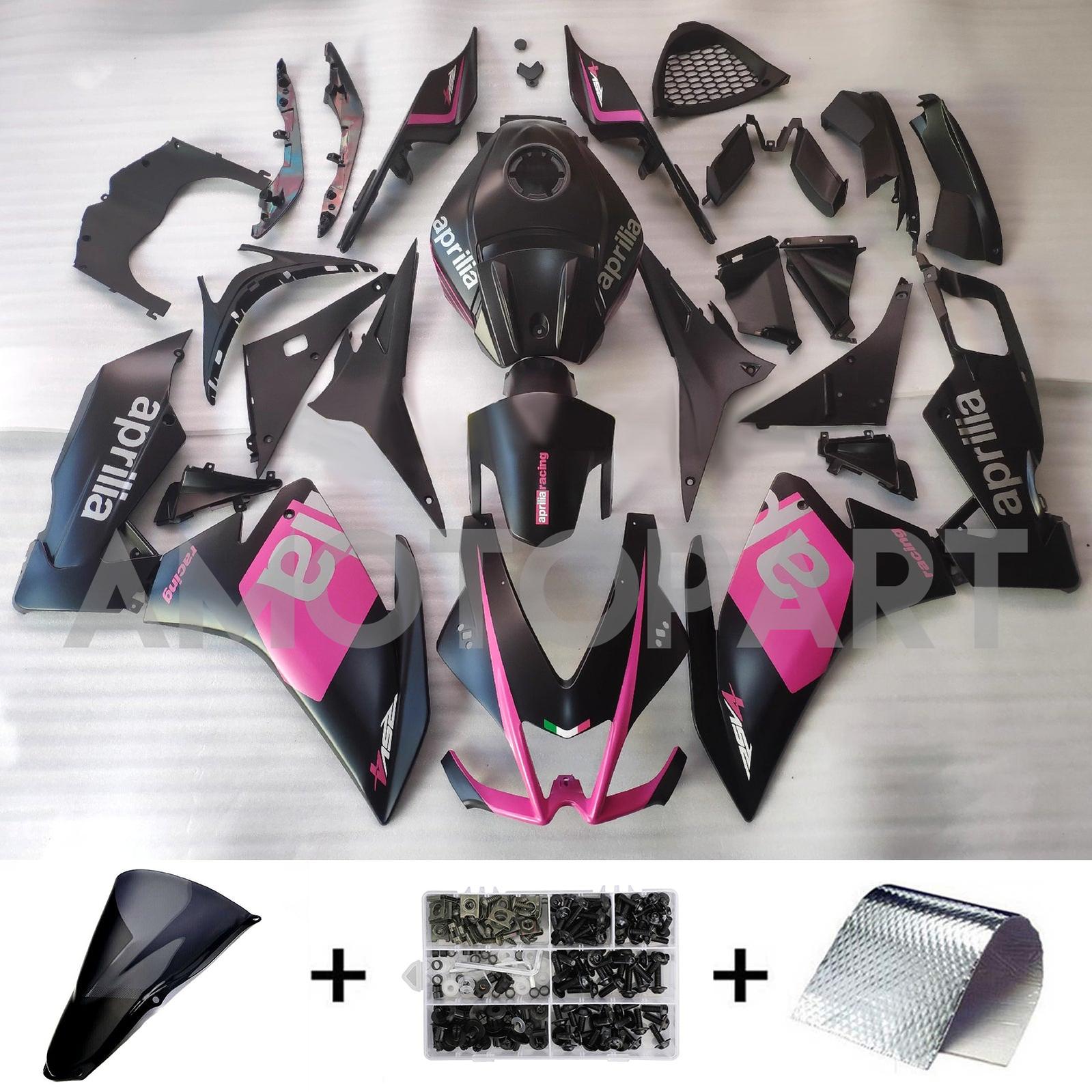 Amotopart 2012-2016 Aprilia RS4 / 125 / 50 Black Pink Fairing Kit