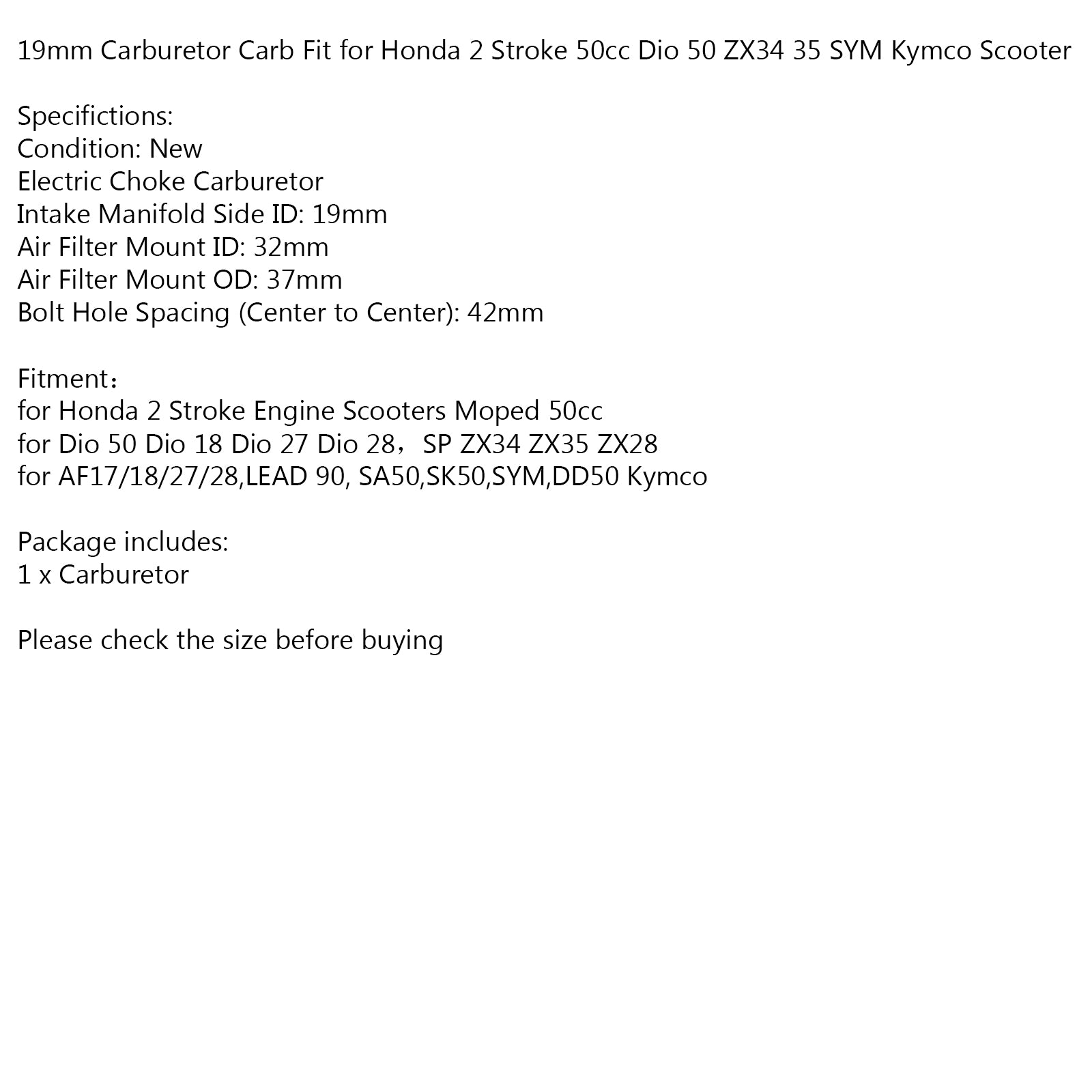 Vergaser Vergaser für DIO 50 18 27 SK50 SA50 SYM DD50 ZX34 ZX35 ZX28 50cc