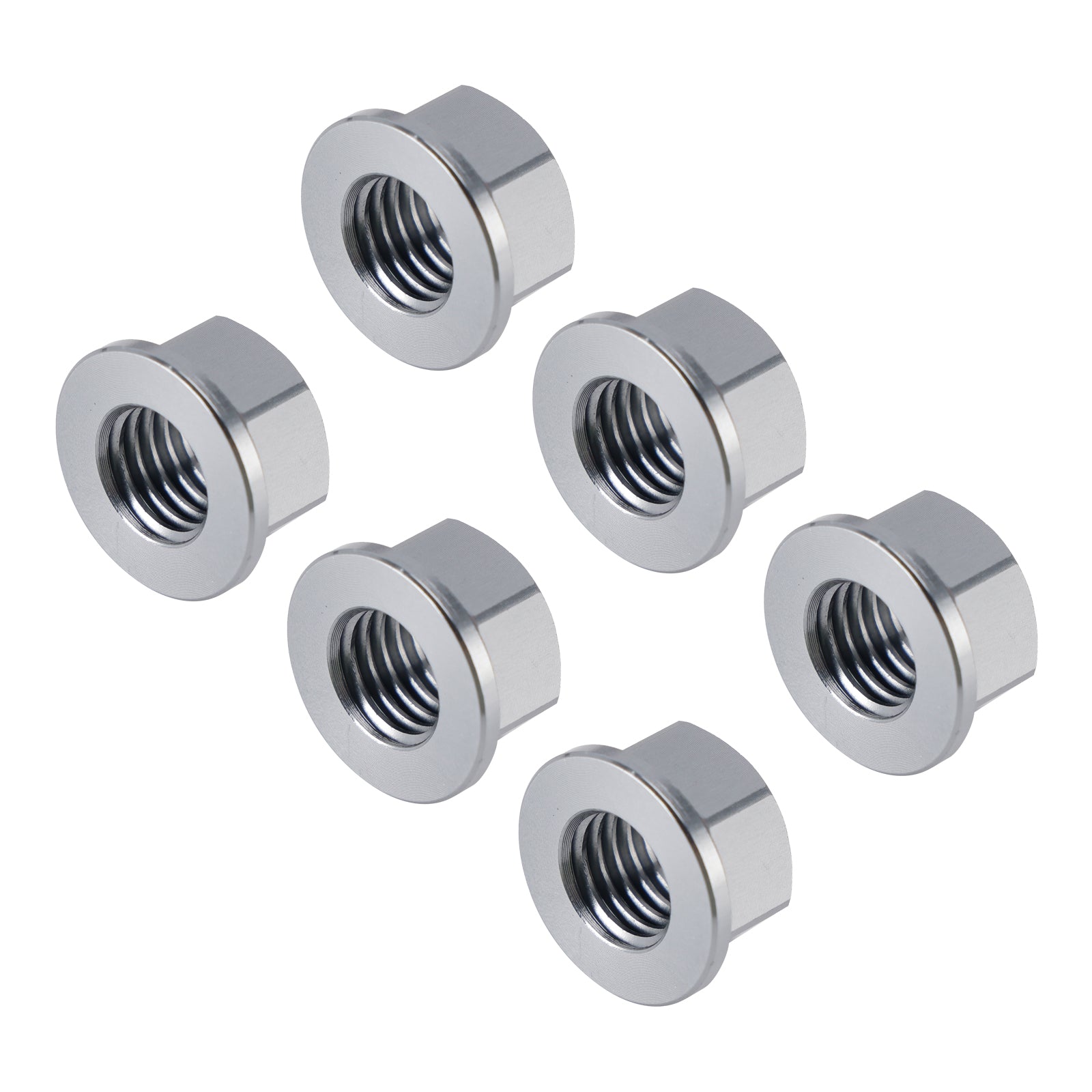 6 Pack Motorcycle Bike Aluminum Rear Sprocket Flange Nuts M10X1.5mm Grey