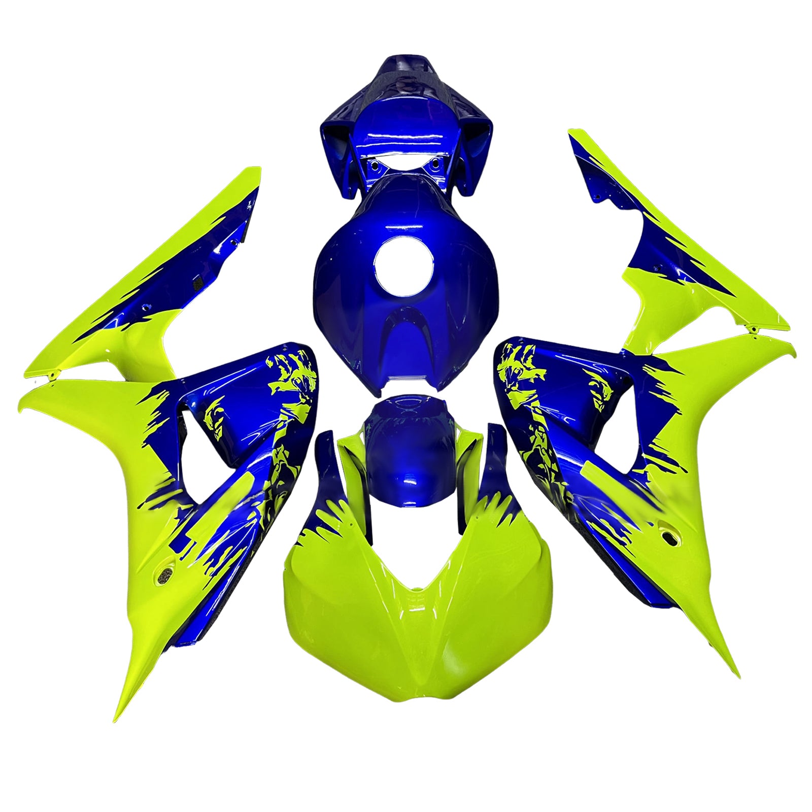 Amotopart 2006-2007 Honda CBR1000RR Blue Fluorescent Green Kuborkit