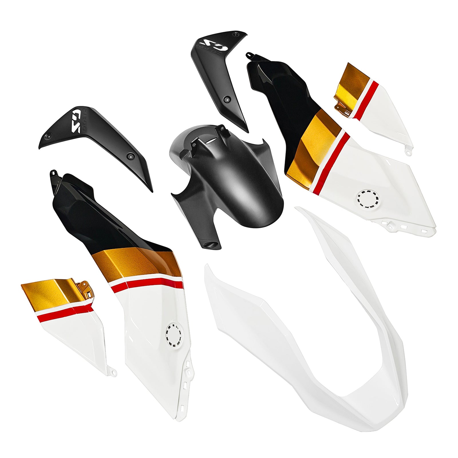 Amotopart 2024-2025 BMW R1300GS Black Gold White Fairing Kit