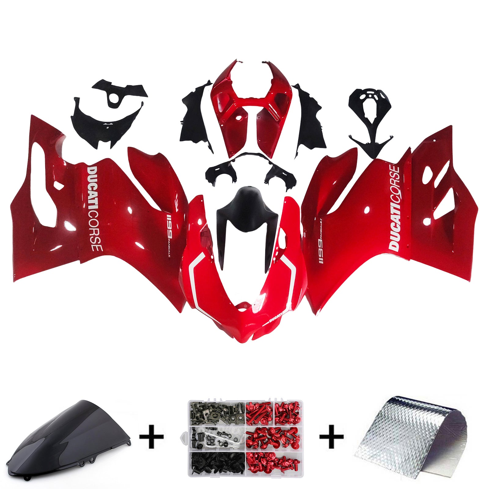 Amotopart 2012-2015 Ducati 899 Red Fairing Kit