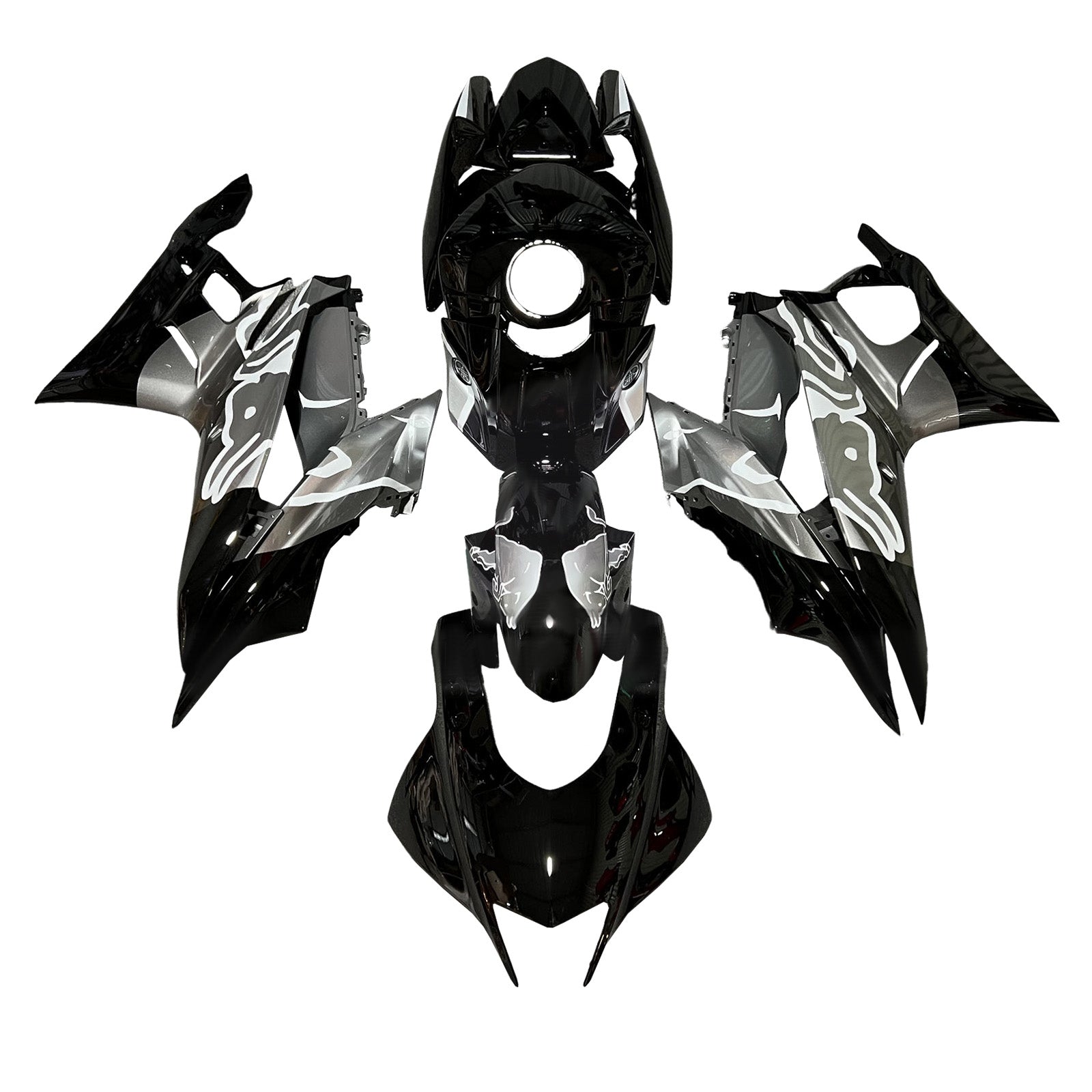 Amotopart 2019-2021 Yamaha YZF-R3 R25 Grey Black Fairing Kit