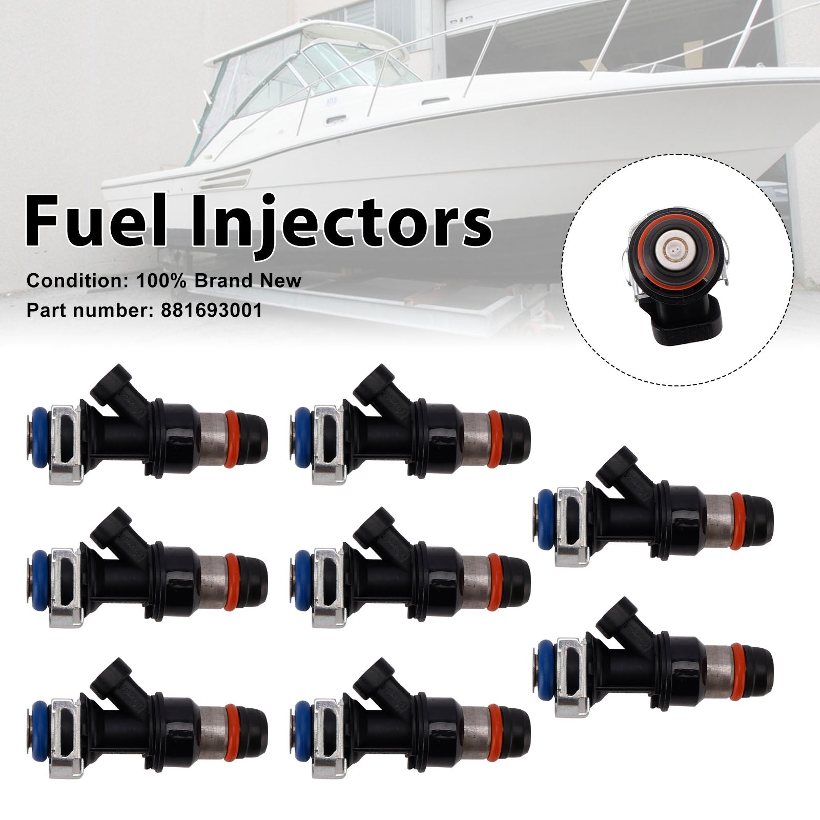 MERCRUISER 8.1L 496 CID V8 GM-Motoren 8PC 881693001 Einspritzdüsen