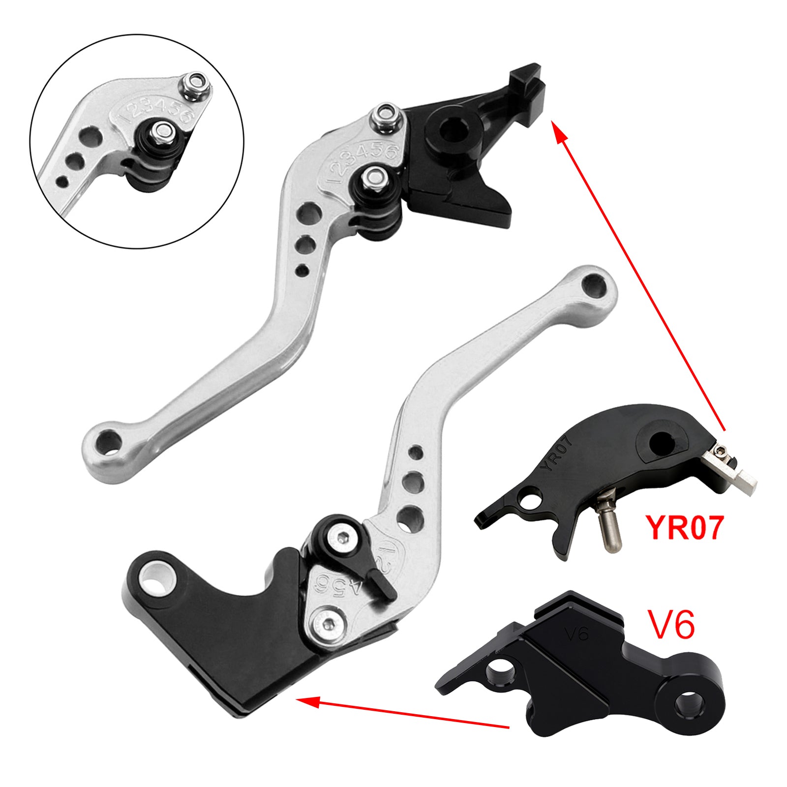 24–25 Yamaha XSR900 XSR900GP MT-09 MT-09SP NEU Kurzkupplungs-Bremshebel