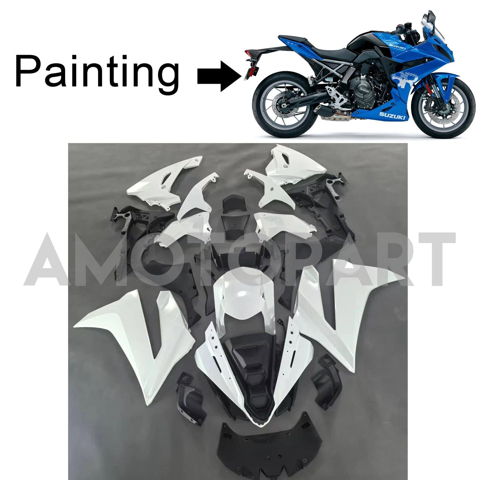 Amotopart 2024-2025 Suzuki GSX-8R Blue White Abzugskit