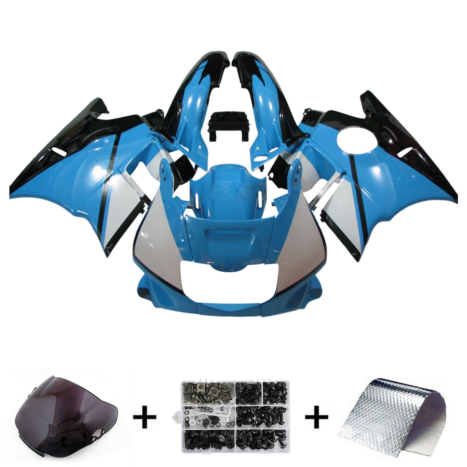 Amotopart 1991-1994 Honda CBR600 F2 Blue White Black Fairing Kit