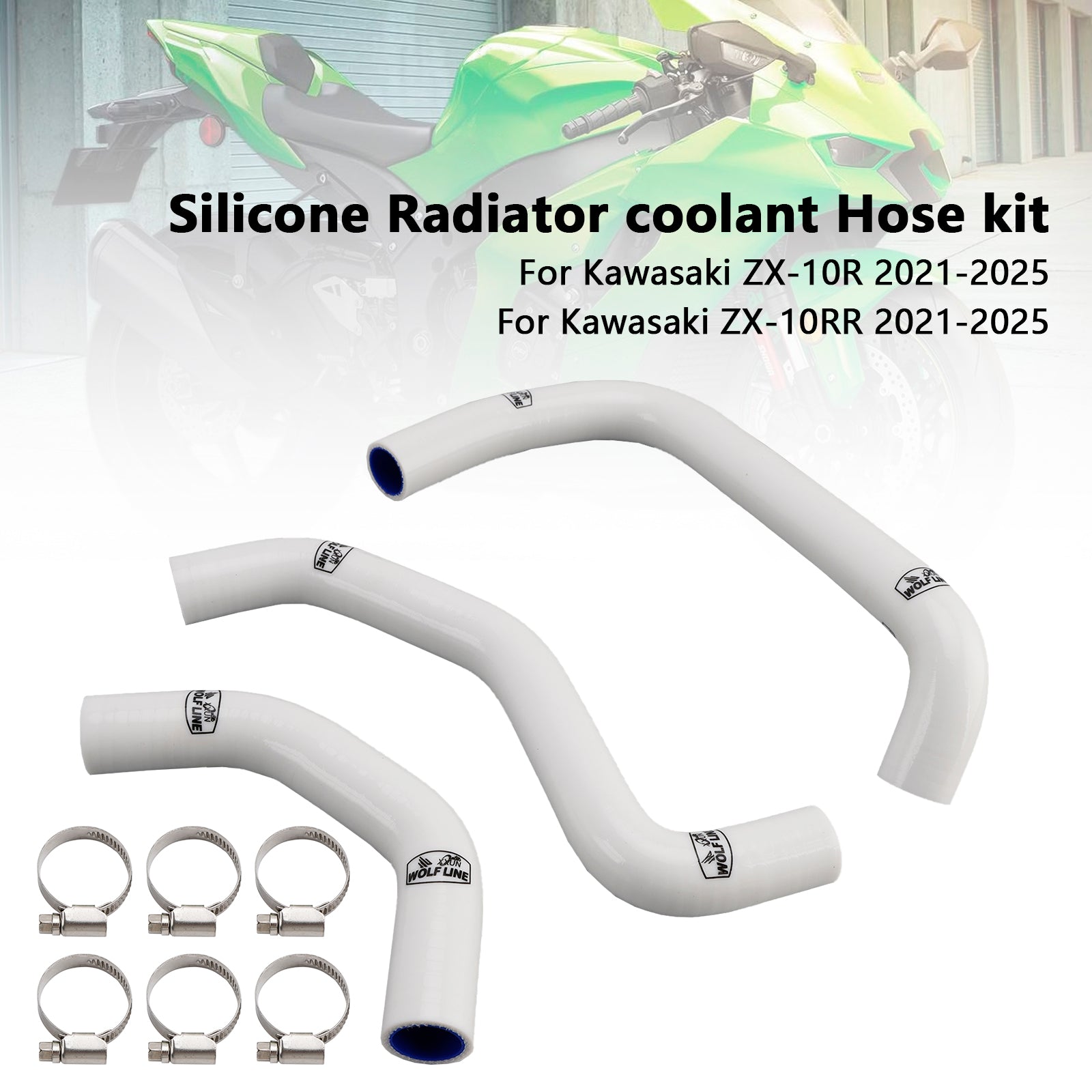 2021-2025 Kawasaki ZX10R ZX-10RR Silicone Radiator coolant Hose
