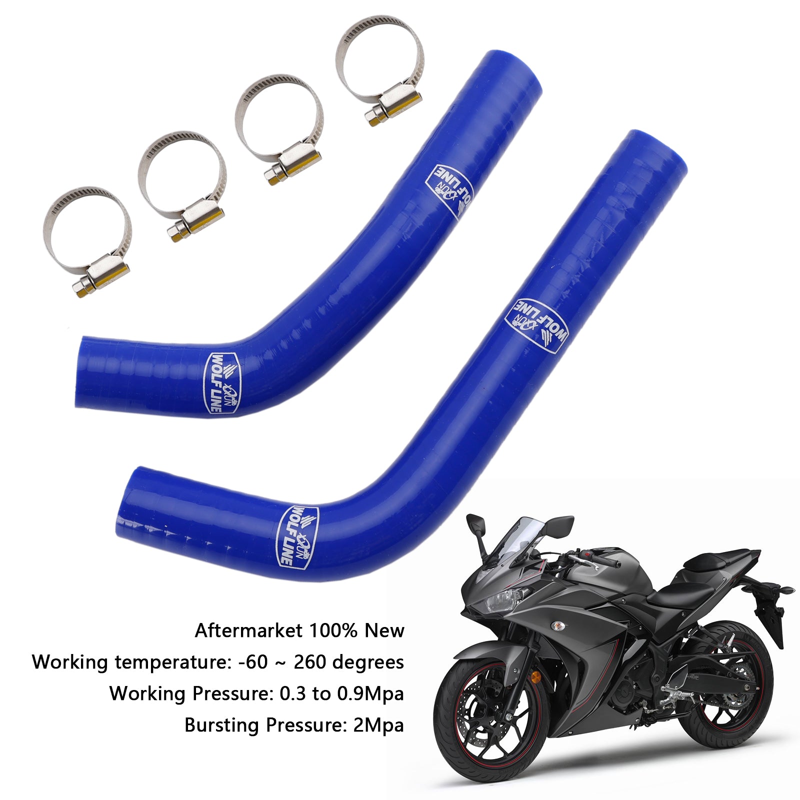 2015-2024 Yamaha MT-03 MT-25 YZF R3 R25 Mangueira de resfriador de radiador de silicone R25