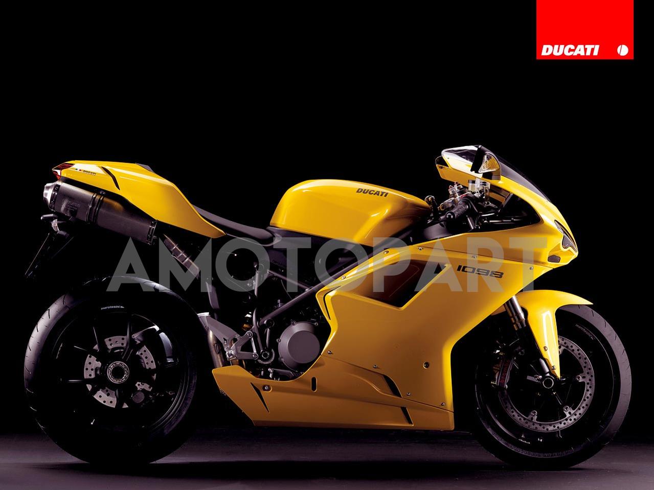 Amotopart 2007-2011 Ducati 1098/1198/848 Yellow Black Fairing Kit