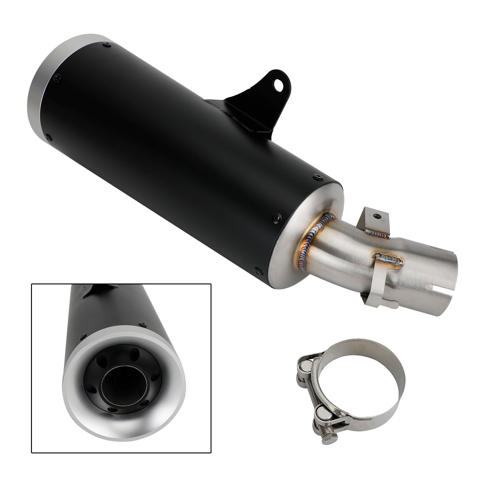 Nerezový skluz na výfukový tlumič tlumiče ocas černý pro Kawasaki Z900rs 18-23 19