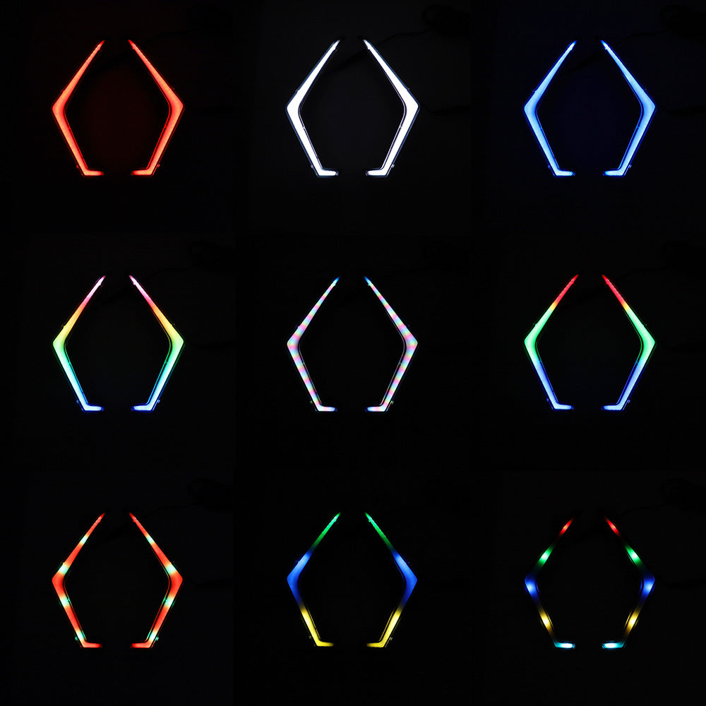 19-22 Polaris RZR XP 1000 Turbo LED RGB Luci della griglia Indicatori di direzione Fang Accent