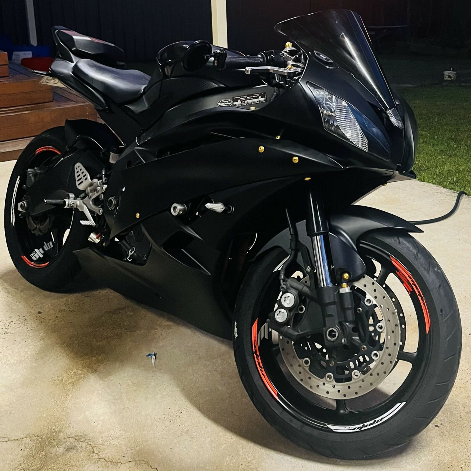 Amotopart 2006-2007 Yamaha YZF-R6 Matte Black Fairing Kit