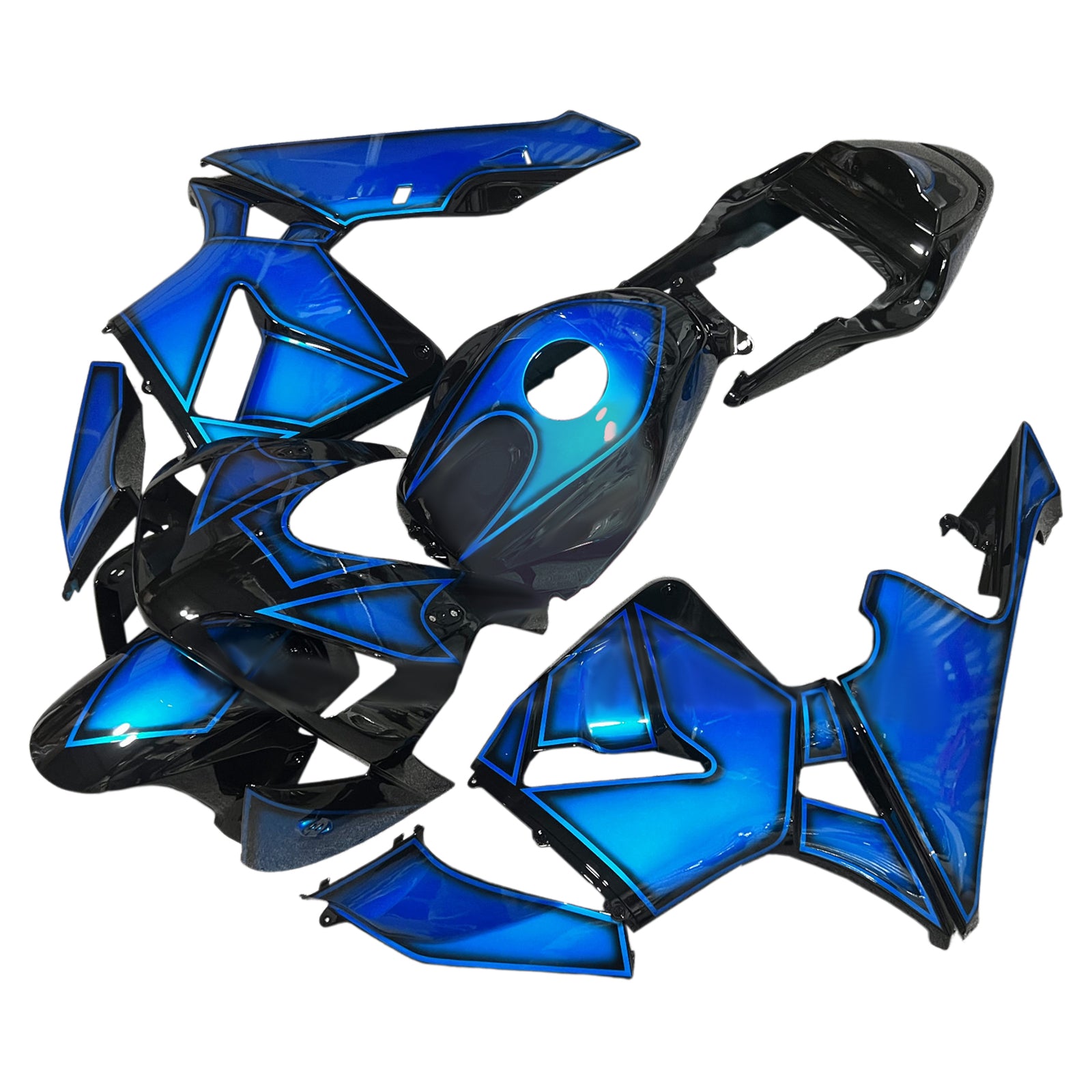 Amotopart 2003-2004 Honda CBR600RR Kit de carénage bleu noir