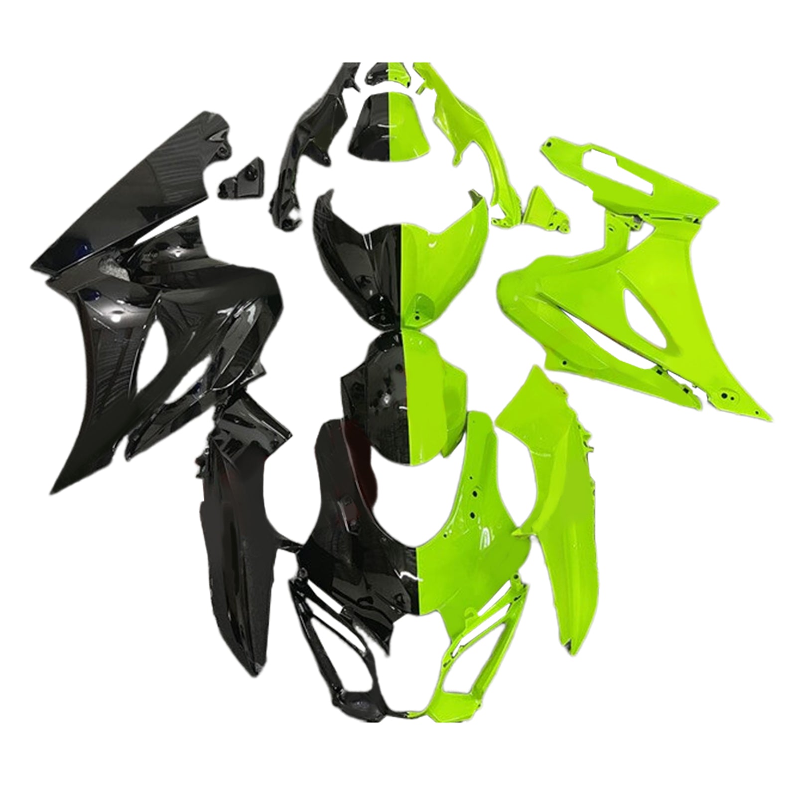 Amotopart 2017-2024 K17 GSXR 1000 Suzuki Black Neon Green Fairing Kit