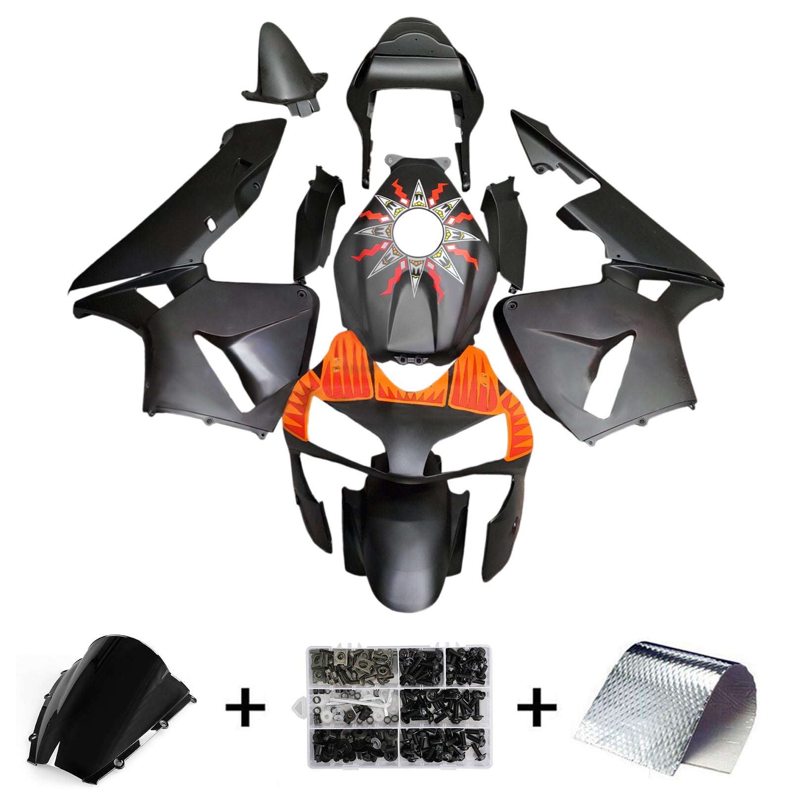 Amotopart 2003-2004 Honda CBR600RR Kit de carénage noir mat