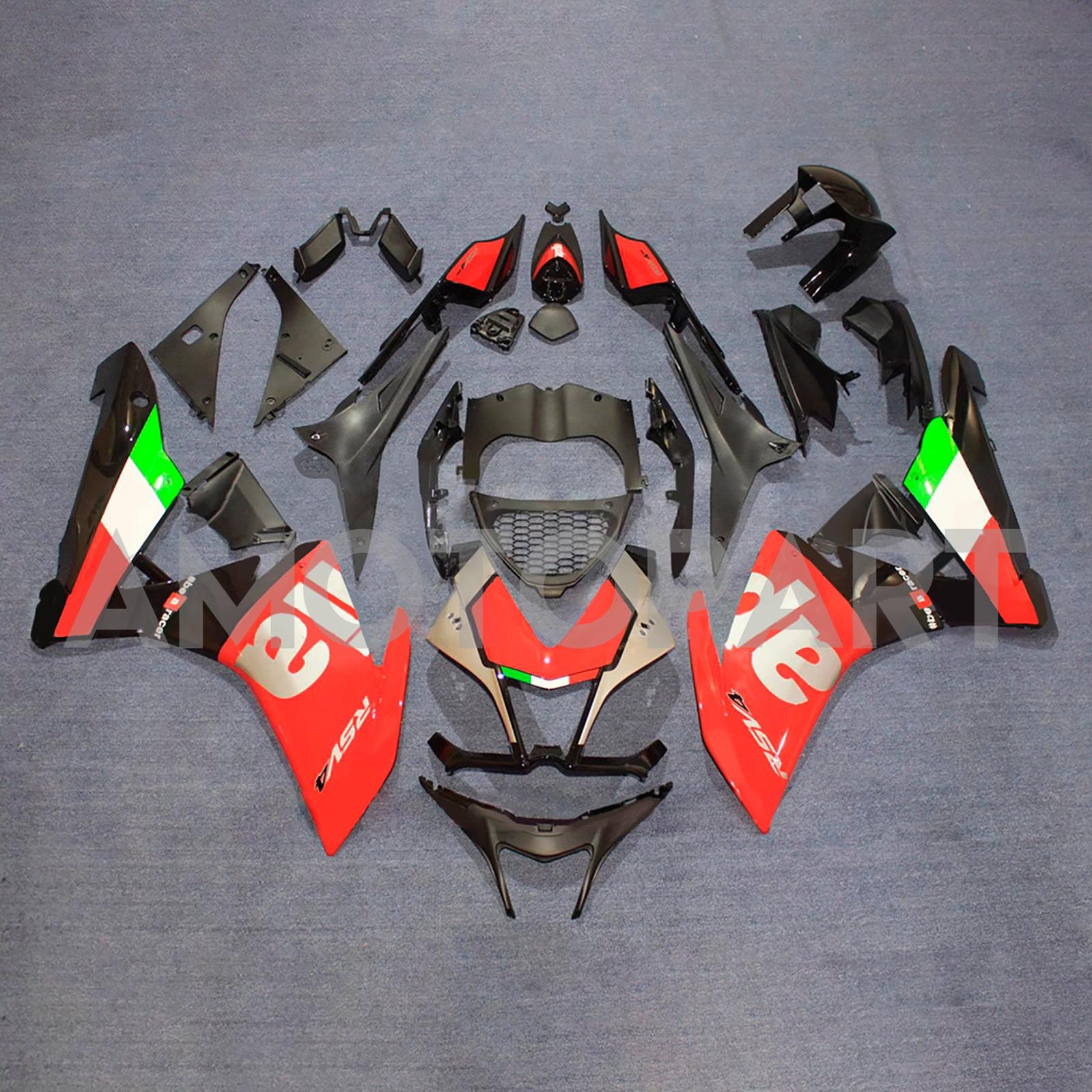 Amotopart 2009-2015 Aprilia RSV4 1000 Green Black Red Fairing Kit