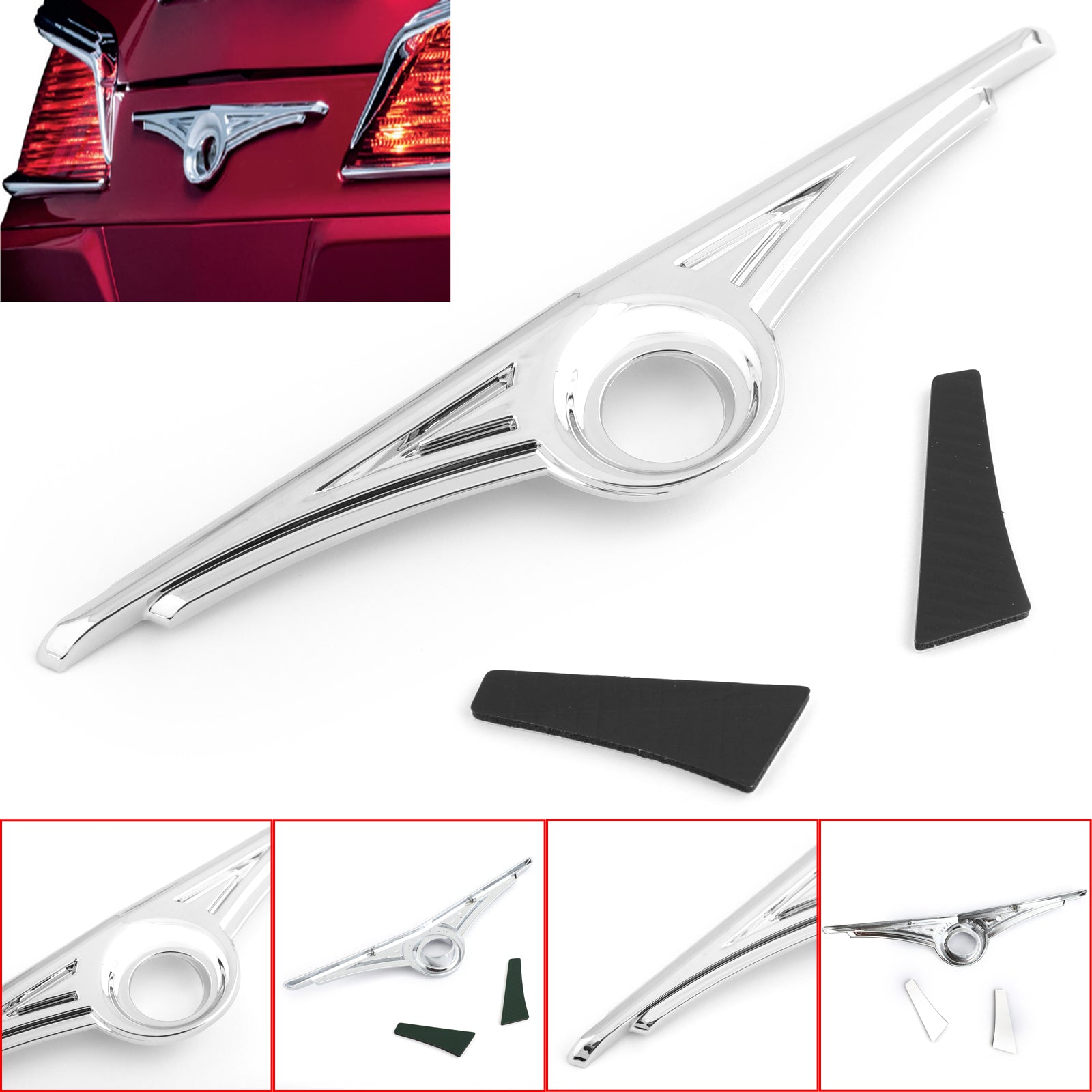 Honda 2001-2018 Goldwing GL1800 Motorcycle ABS Chrome Trunk Key Hold Trim