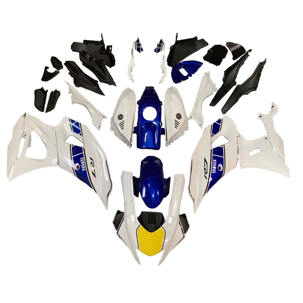 Amotopart 2021-2024 Yamaha YZF-R7 Blue&White Style1 Fairing Kit