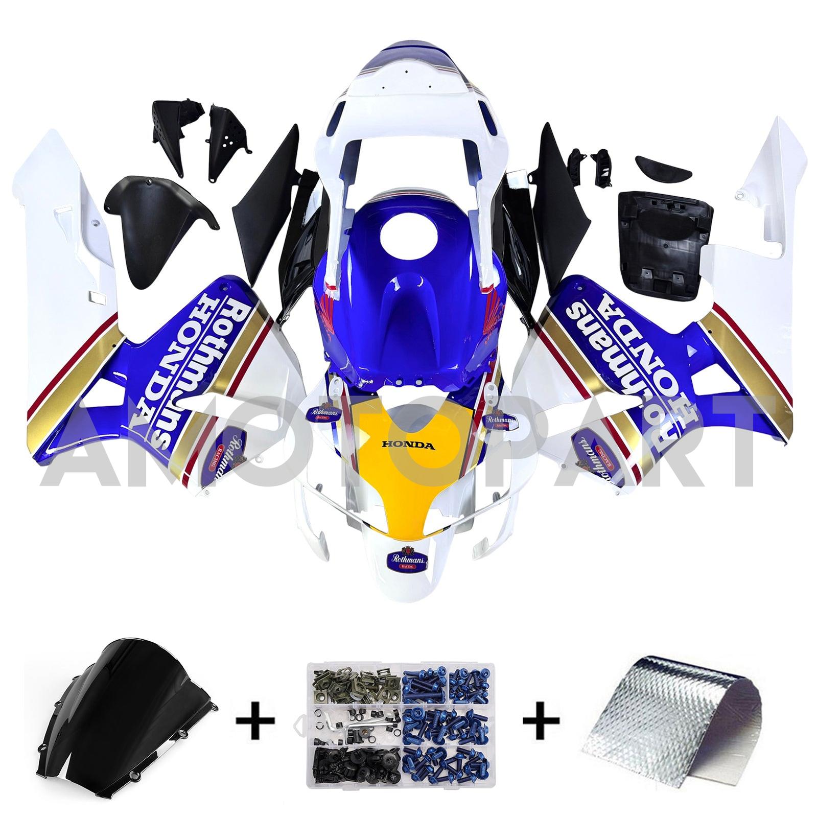 Amotopart 2003-2004 Honda CBR600RR Blue Yellow Fairing Kit