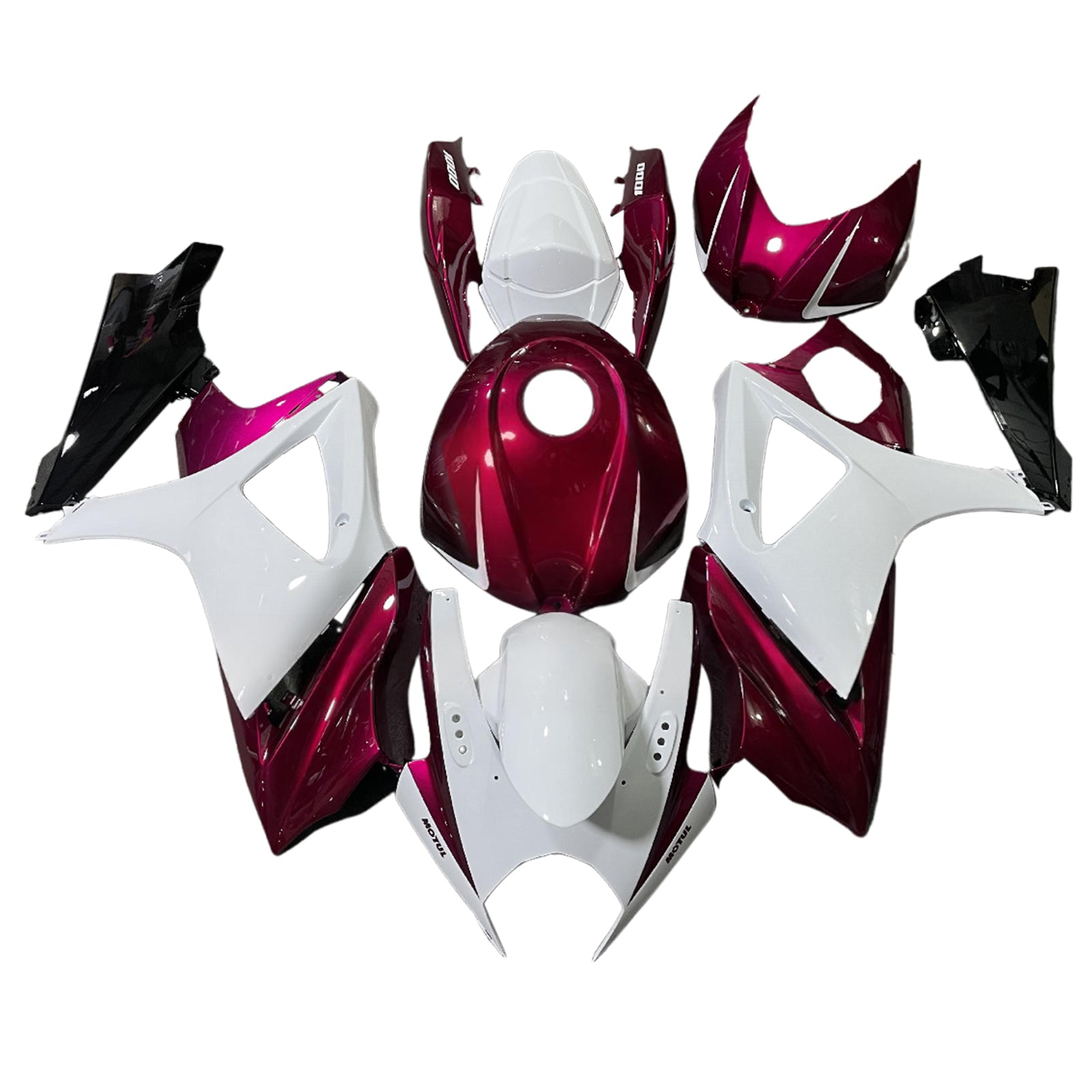 Amotopart 2007-2008 Suzuki GSXR1000 Red White Fairing Kit