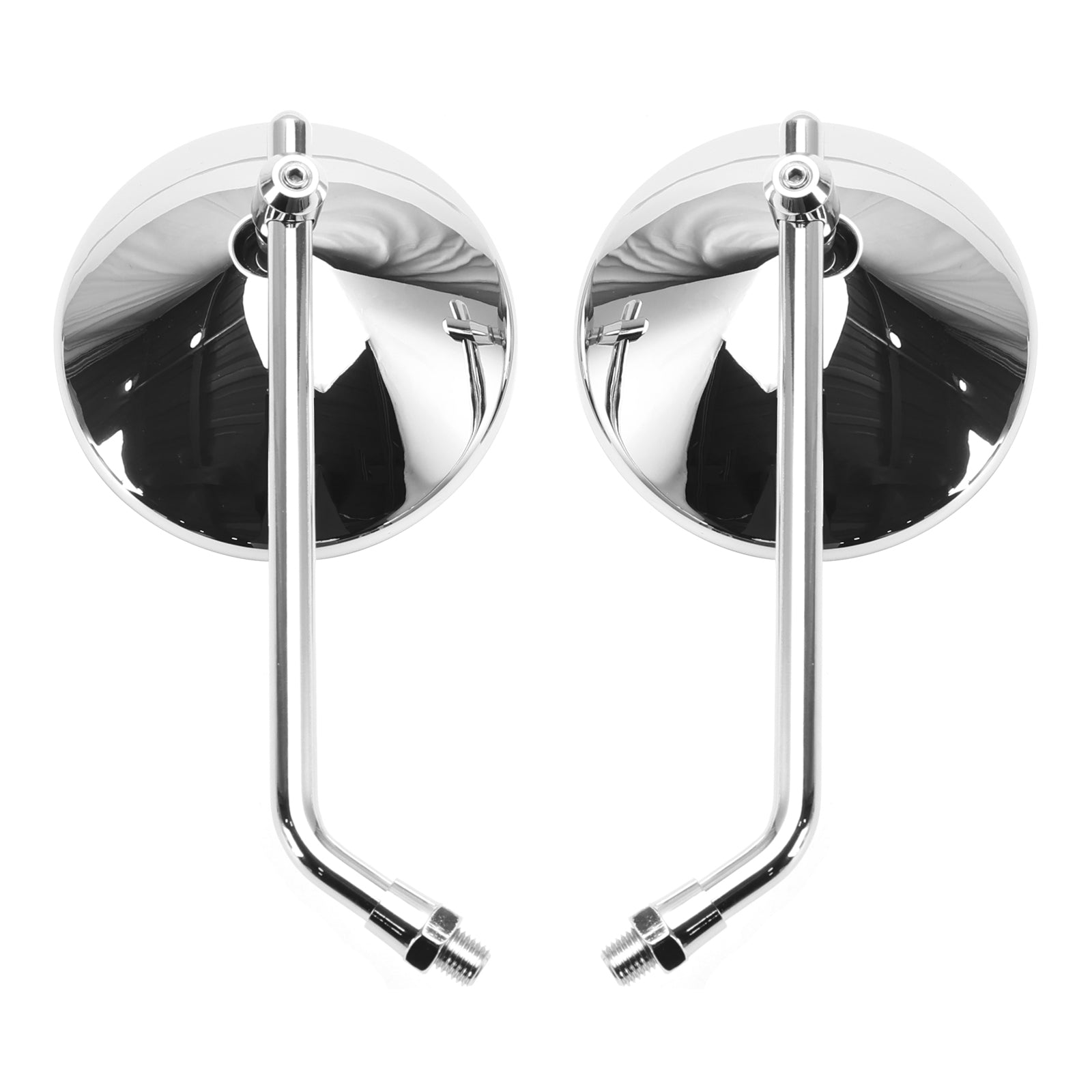 4" Round Chrome Classic Small Mirror with E-Mark M10 Mirrors For Japanese Bikes