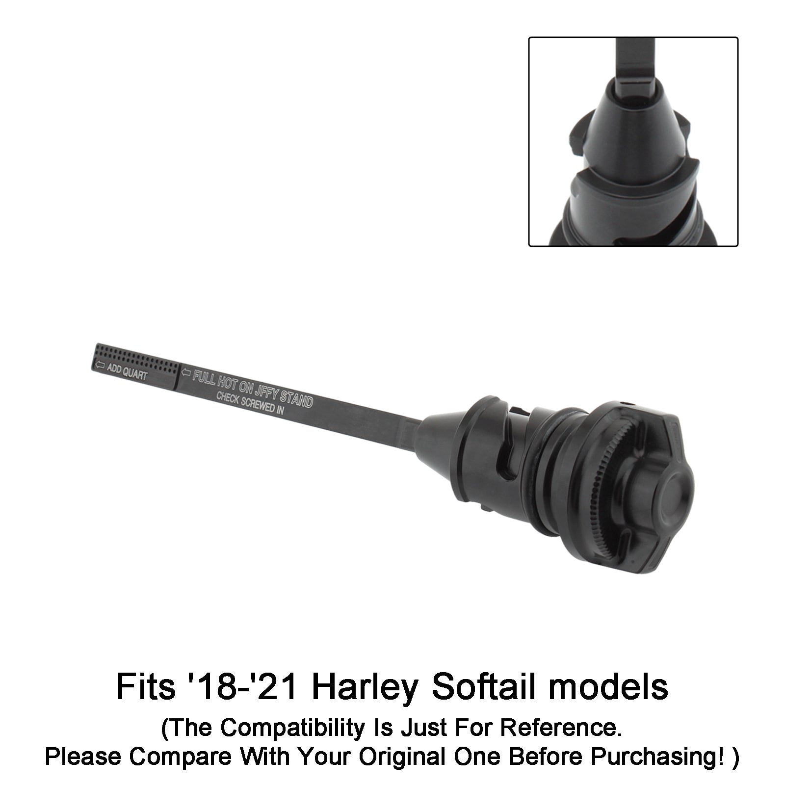 Harley Oil Dipstick Tank Cap Plug til Softail Breakout Standard Heritage Classic