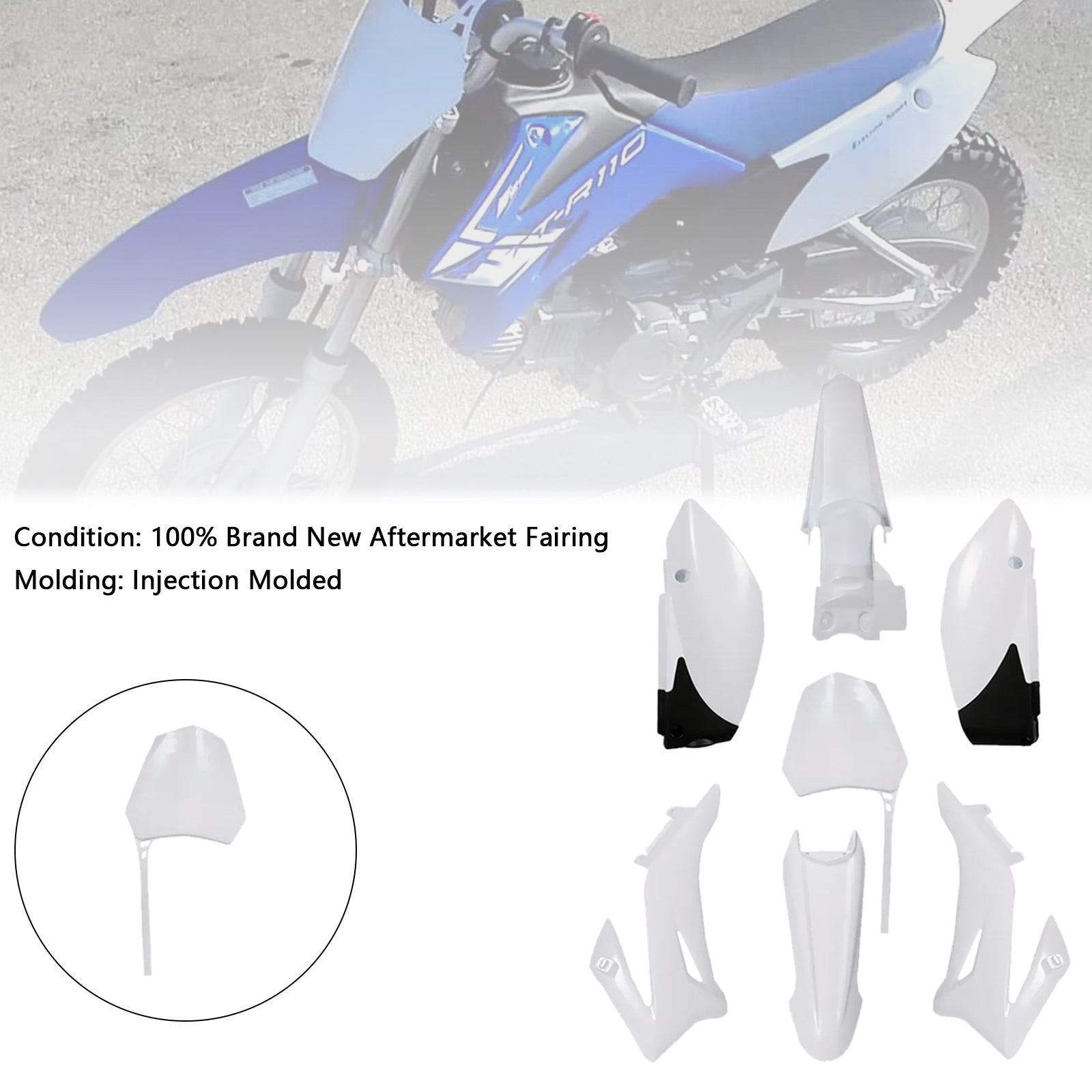 Yamaha TTR110 Dirt Bike Body Plastic Kit Fender Faming