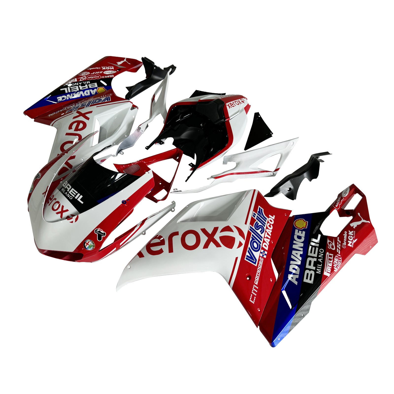 Amotopart 2007-2011 Ducati 1098/1198/848 Black White Red Blue Fairing Kit