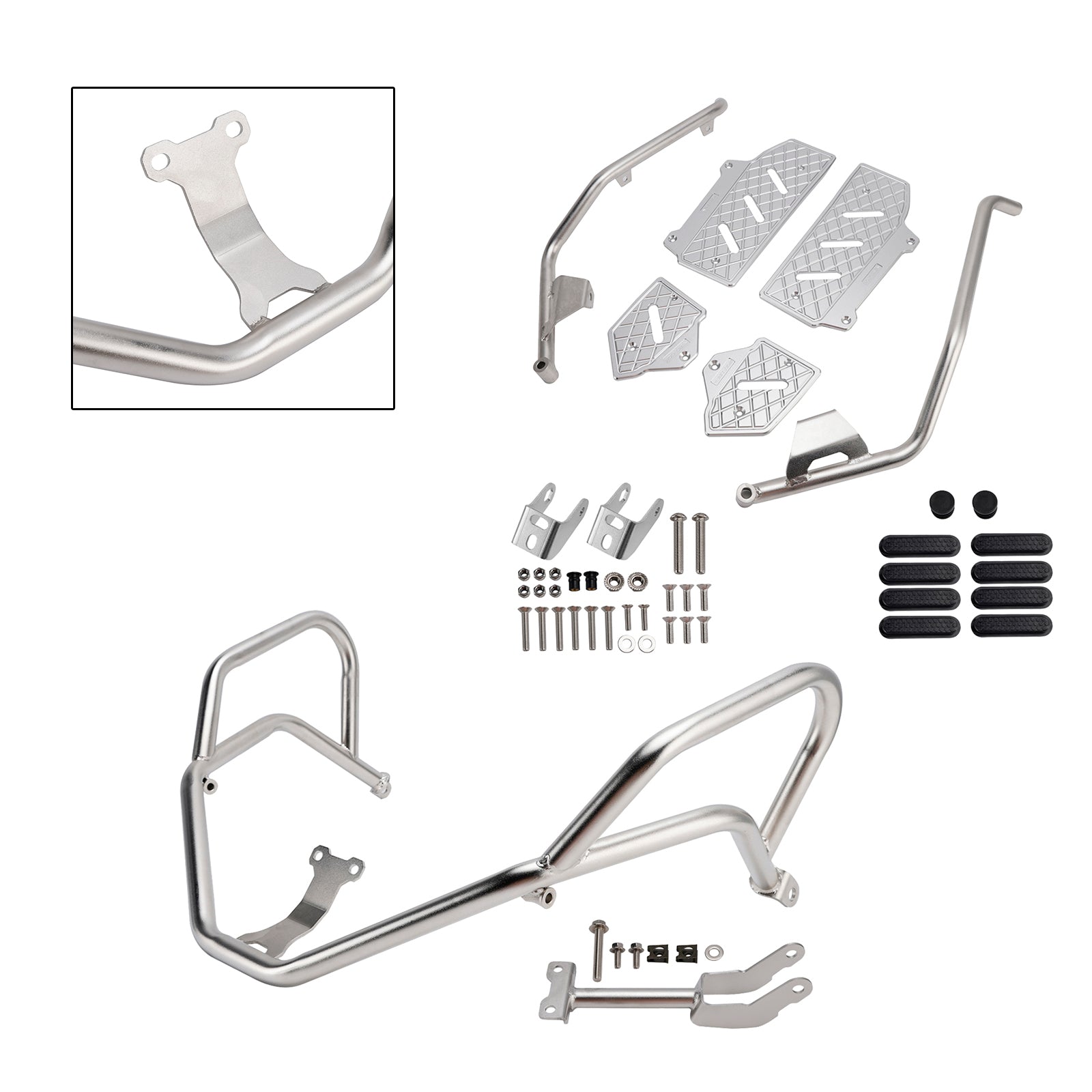 Honda Adv350 2022-2025 Upper Lower Kit Engine Guard Frame Crash Bar Silver