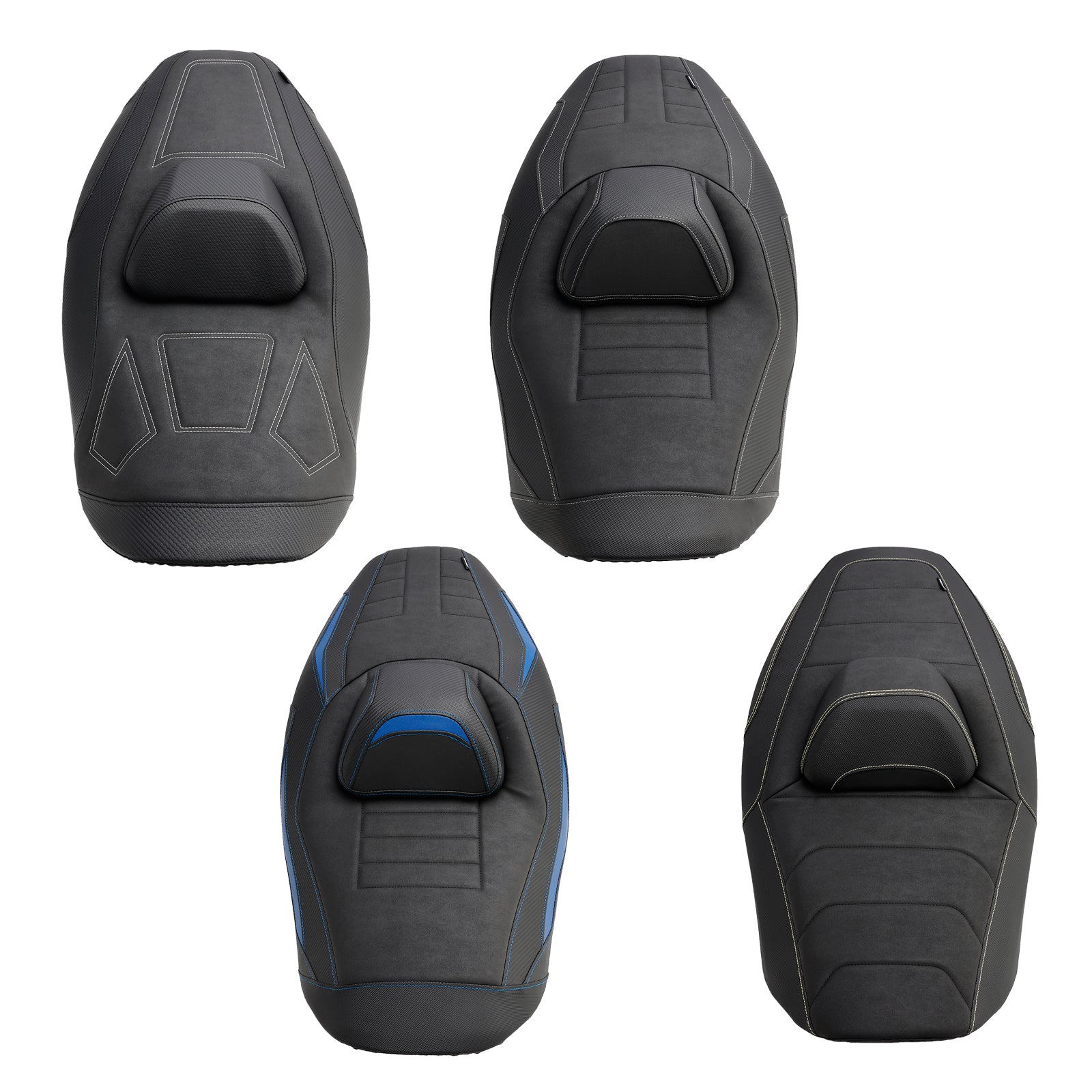 2022-2024 YAMAHA T-MAX VÄRMANDE FRAM BAKTAR PASSENGER SEAT Blue Yellow