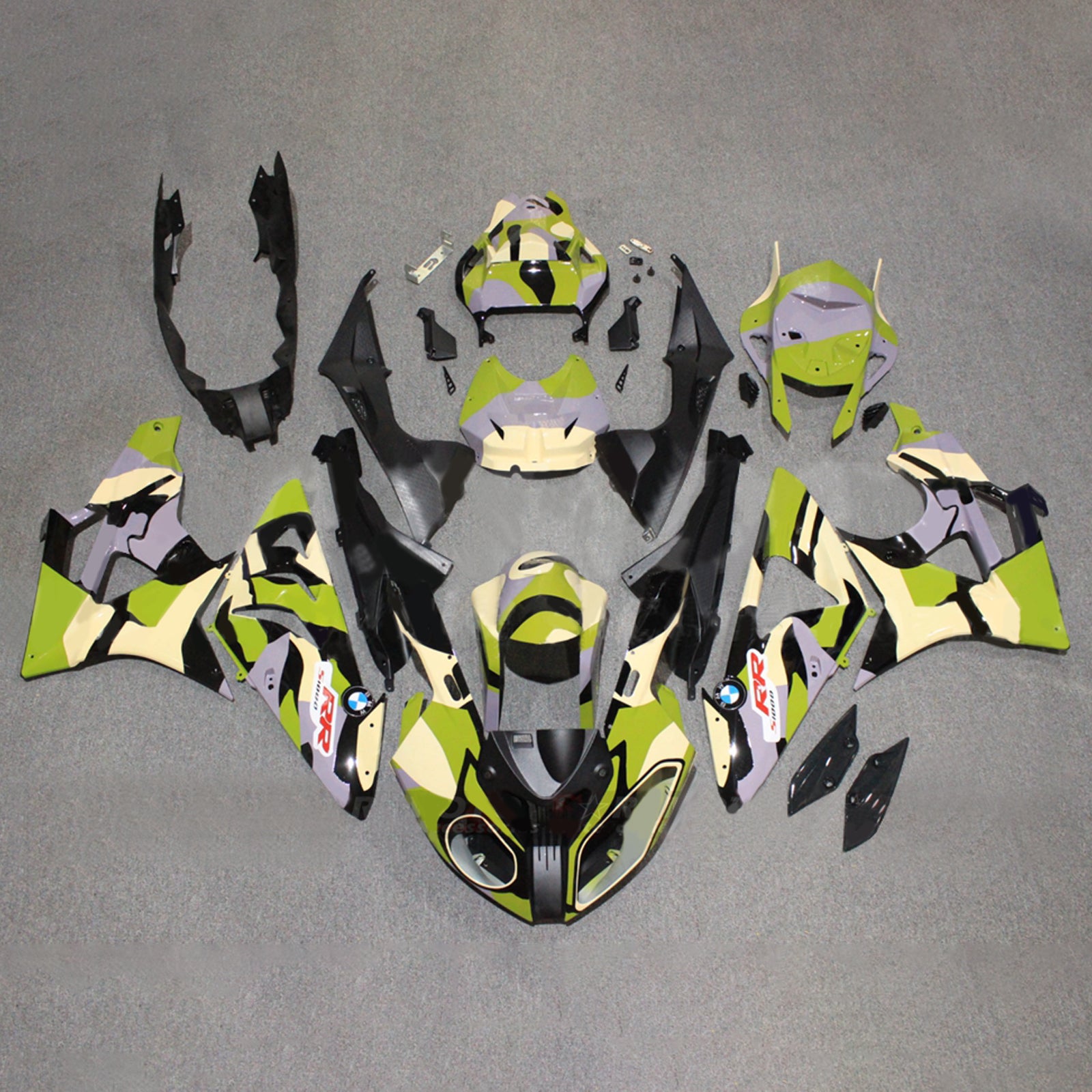 Amotopart 2017-2018 BMW S1000RR Zwarte groene geel kuipkit