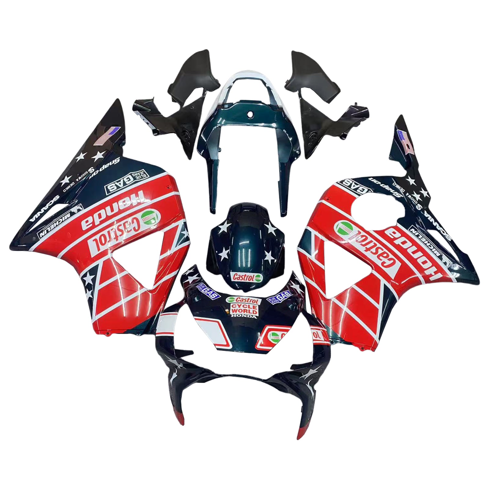 Amotopart 2002-2003 Honda CBR954 Red Black Fairing Kit