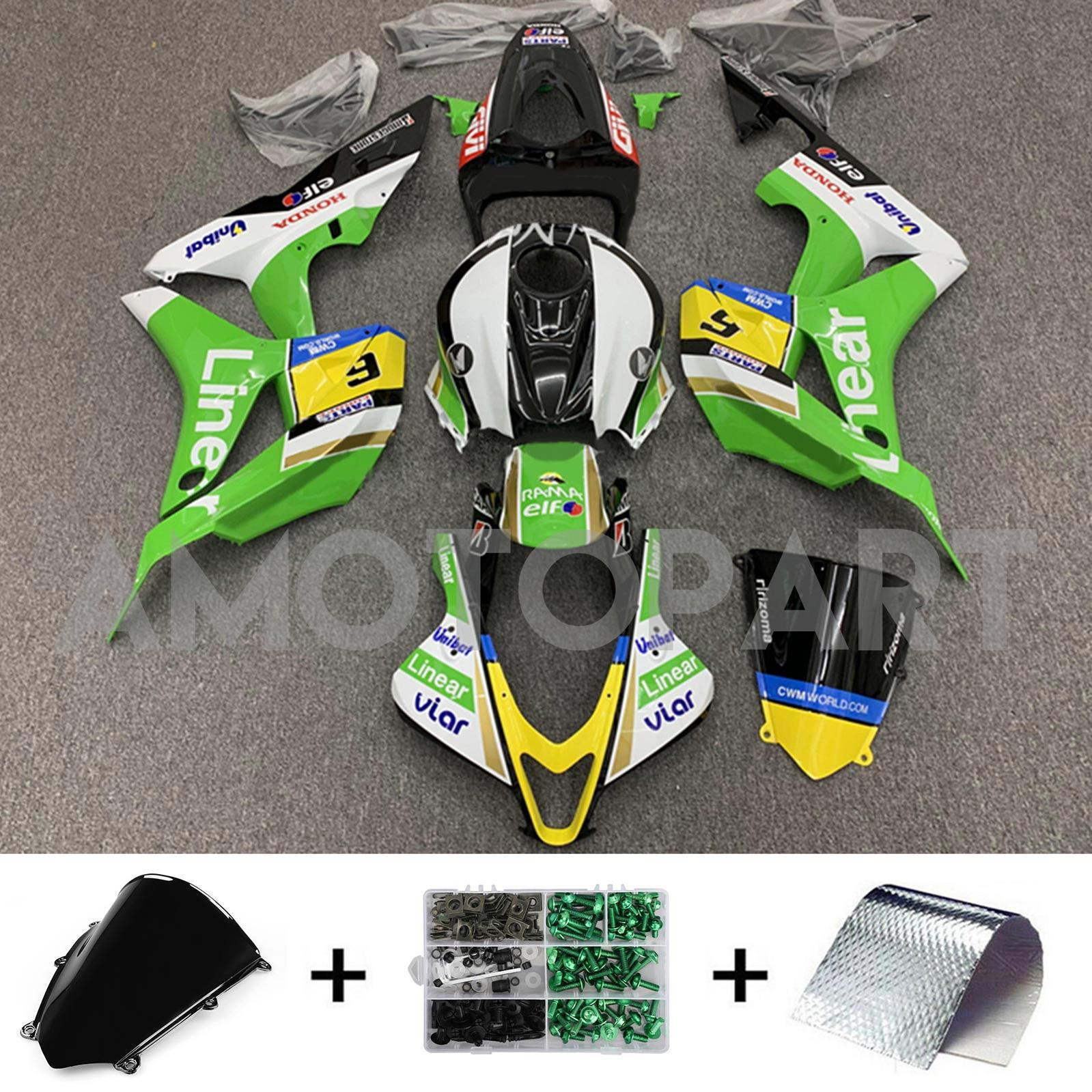 Amotopart 2007-2008 ホンダ CBR600RR グリーン イエロー ホワイト フェアリングキット