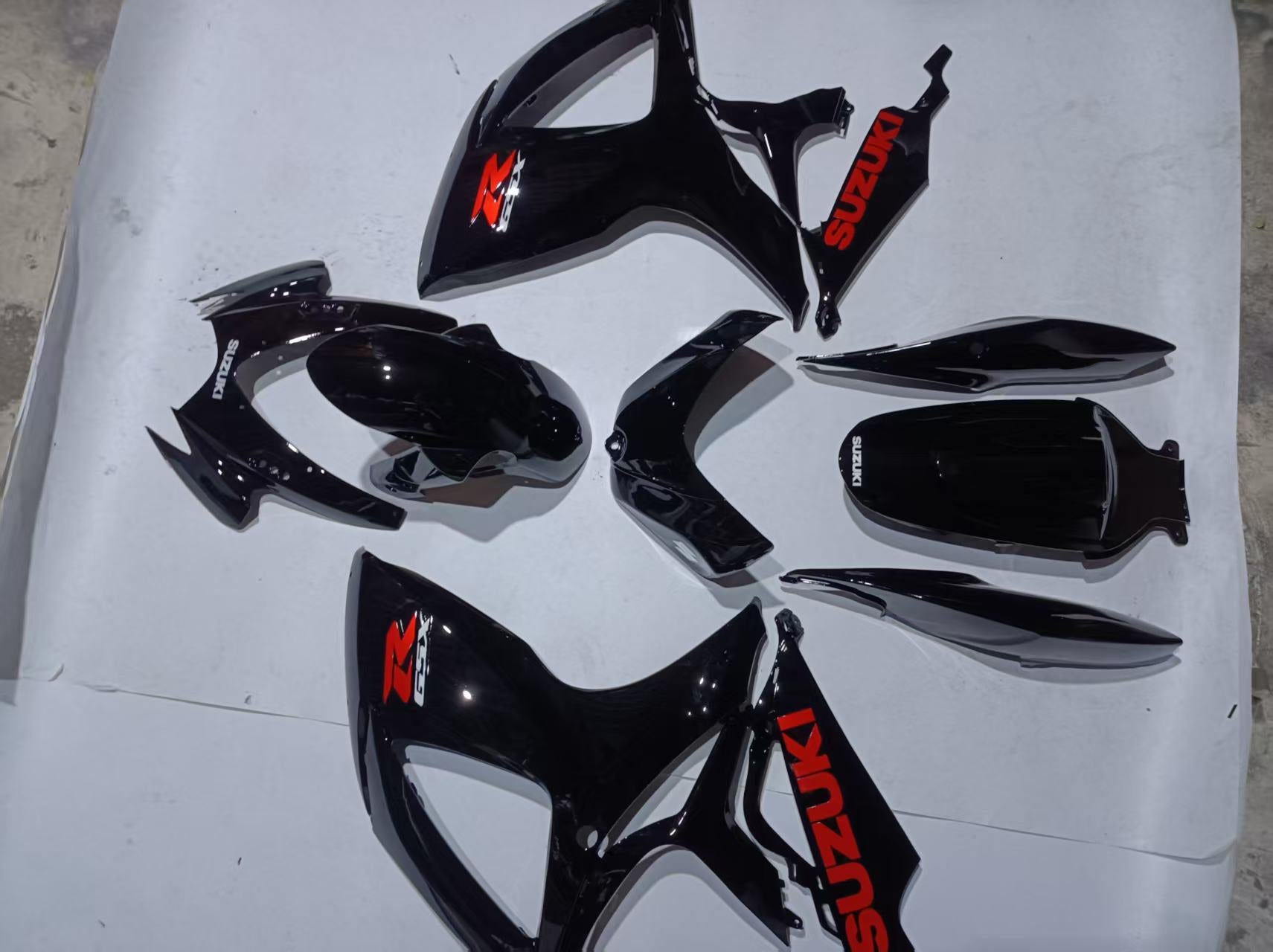 Amotopart 2006-2007 K6 GSXR 600/750 Suzuki Black With Red Logo Fairing Kit