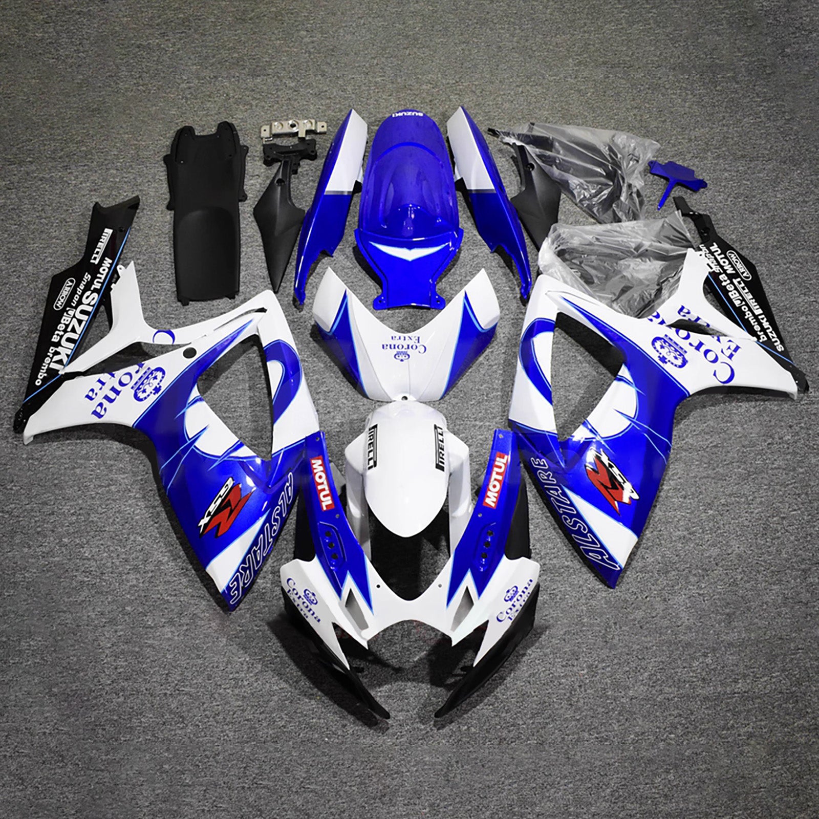 Amotopart 2006-2007 Suzuki GSXR 600/750 Blue White Black Fairing Kit