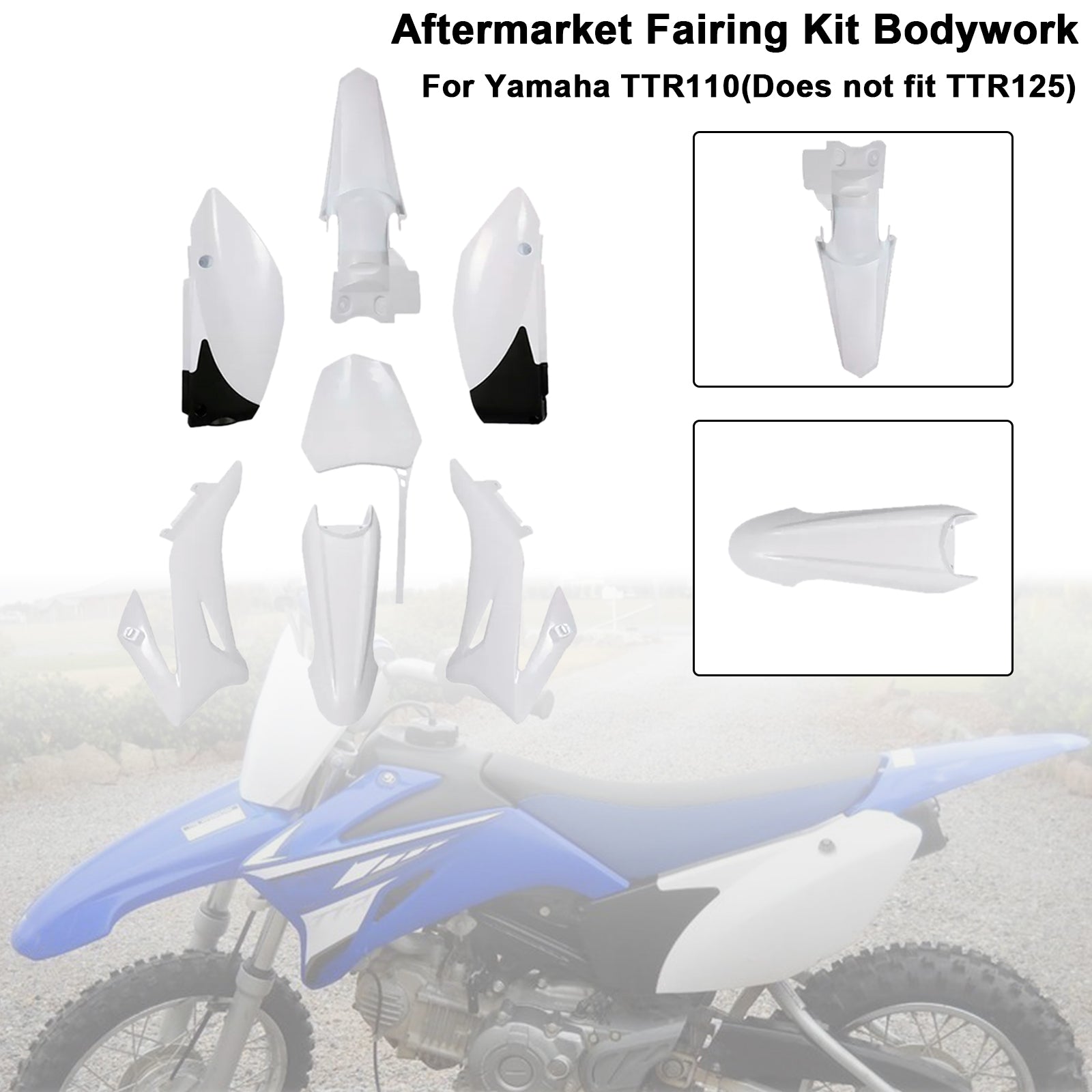 Yamaha TTR110 Dirt Bike Body Plastic Kit Fender Faming