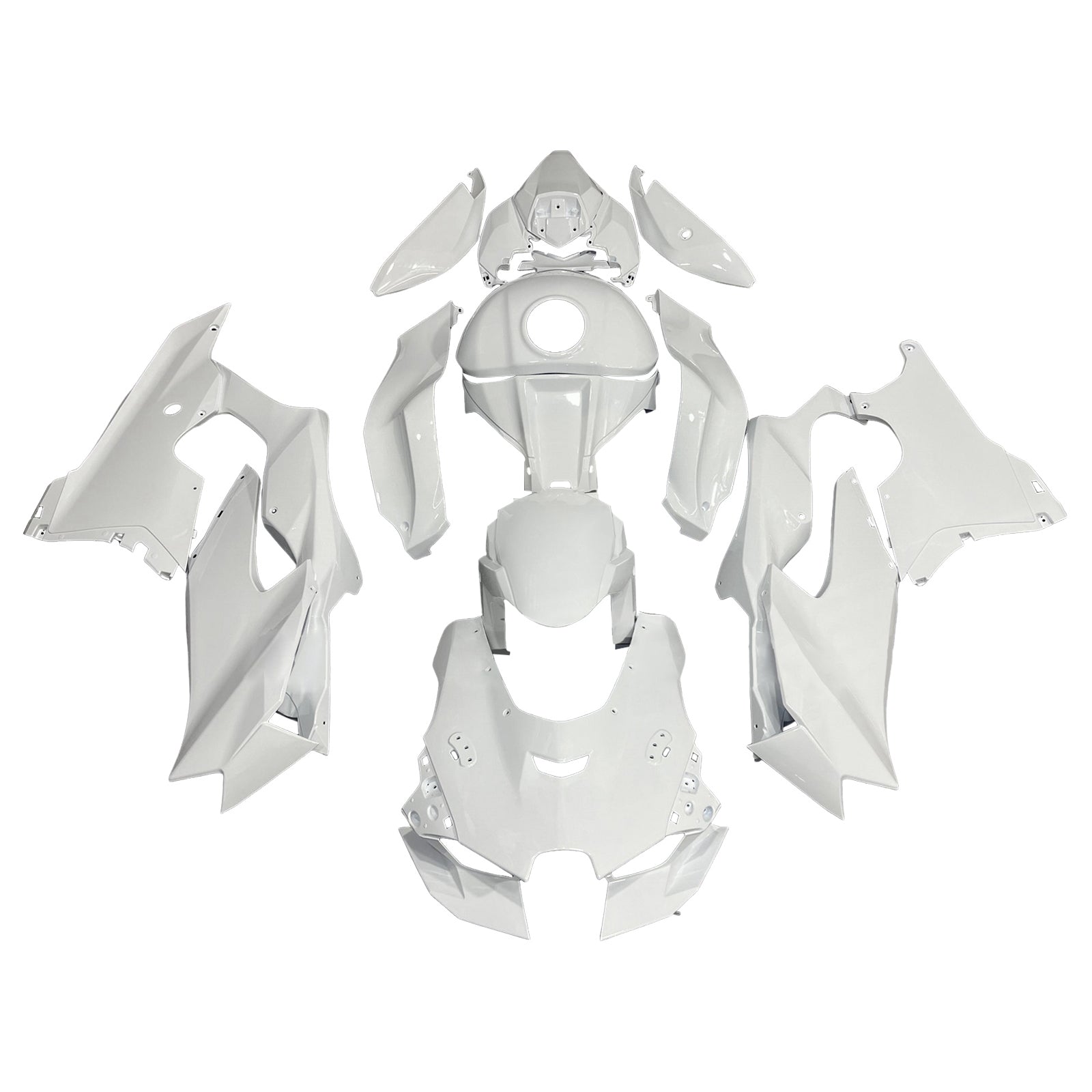 Amotopart 2021-2025 Kawasaki ZX14R ZZR1400 White Fairing Kit