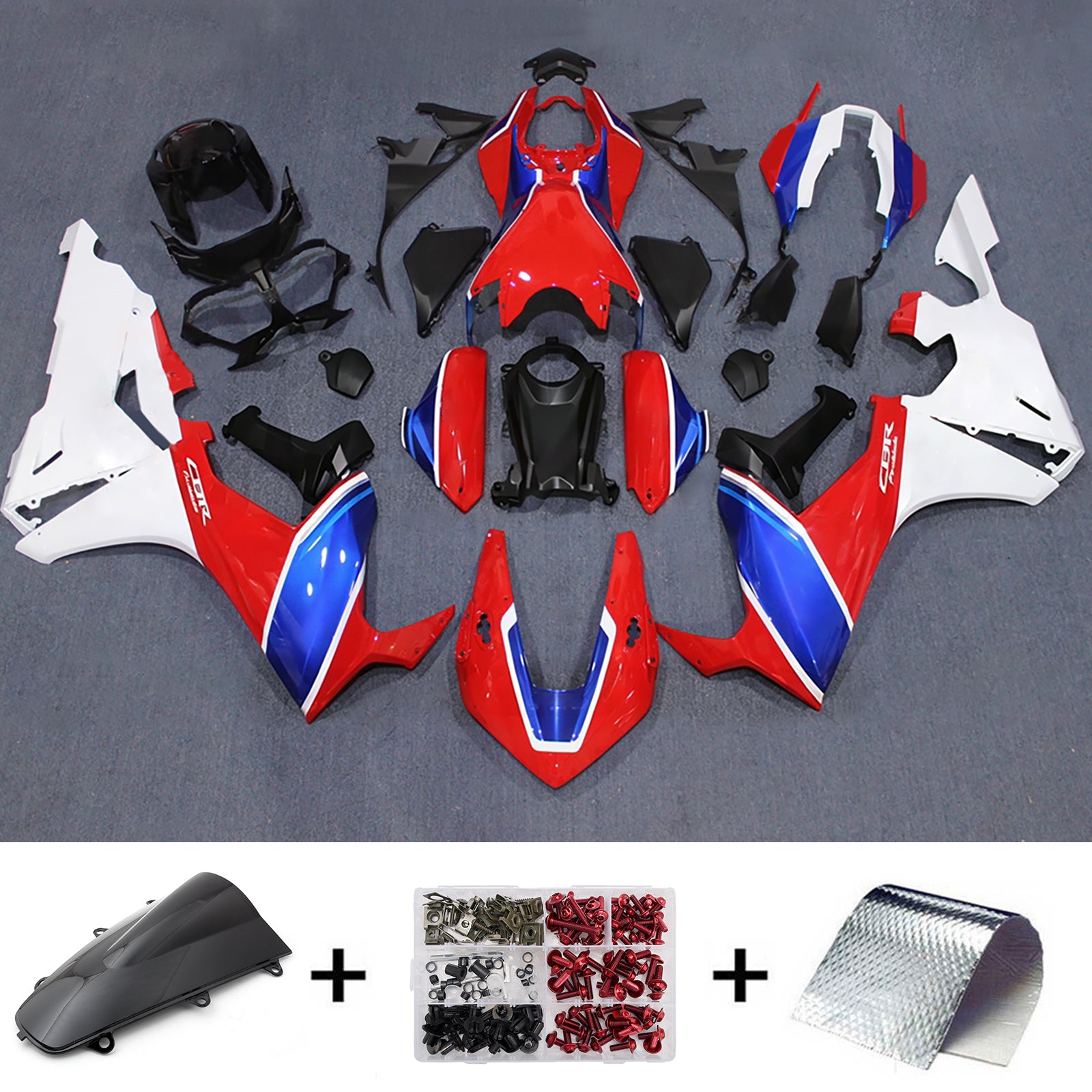 Amotopart 2017-2026 Honda CBR1000RR White/Red/Blue Fairing Kit