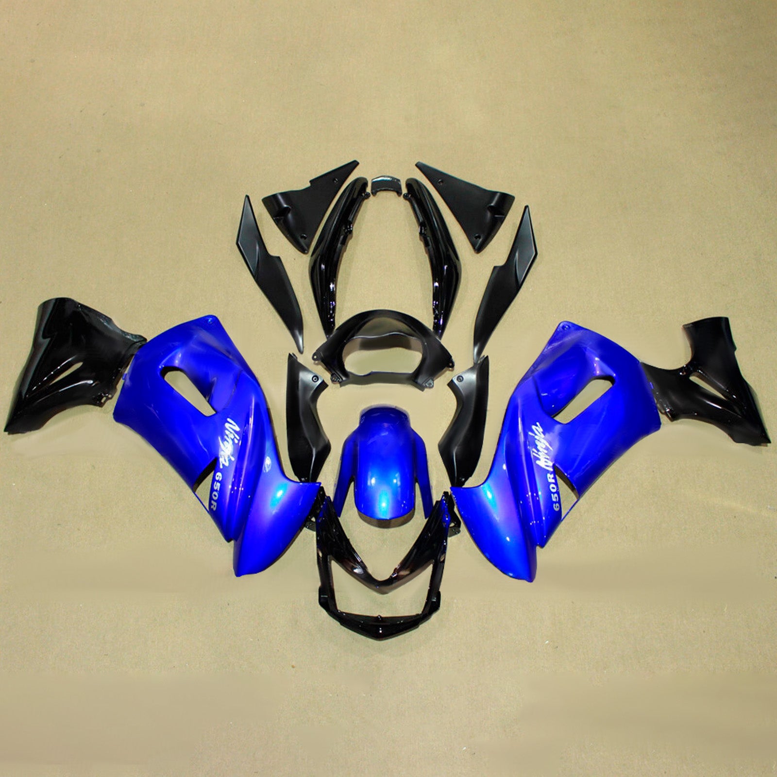 Amotopart 2006-2008 Kawasaki ER6F/Ninja650 Blue Black Fairing Kit